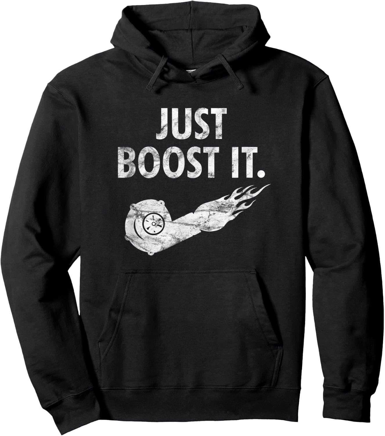 Just Boost it Vintage Turbo Hoodie - Hoodie | Black