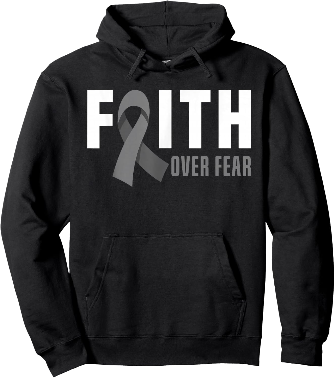 Faith God Fear Brain Tumor Awareness Brain Cancer Warrior Hoodie - Hoodie | Black