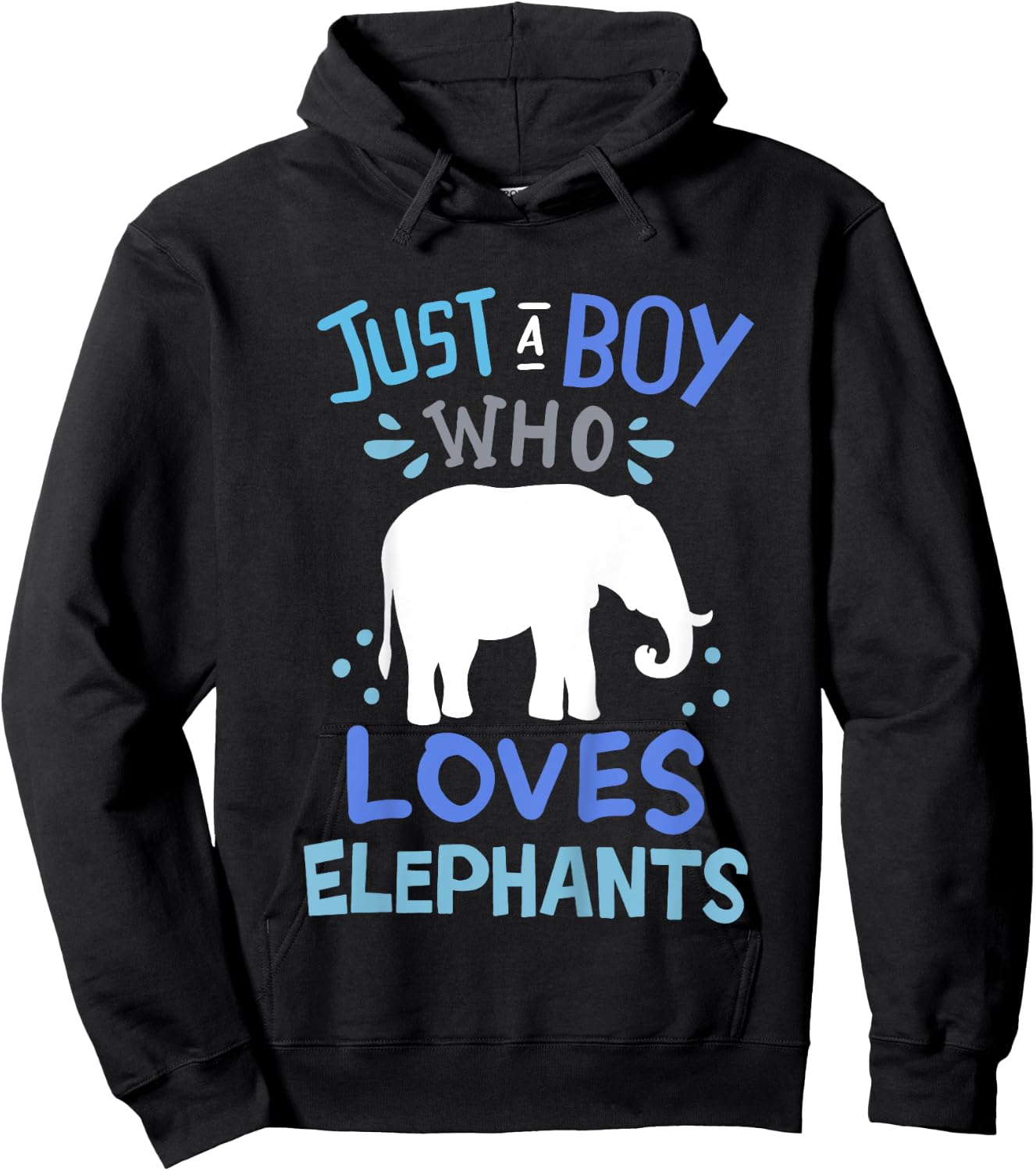 Kids Elephant Just A Boy Who Loves Elephants Gift Hoodie - Hoodie | Black
