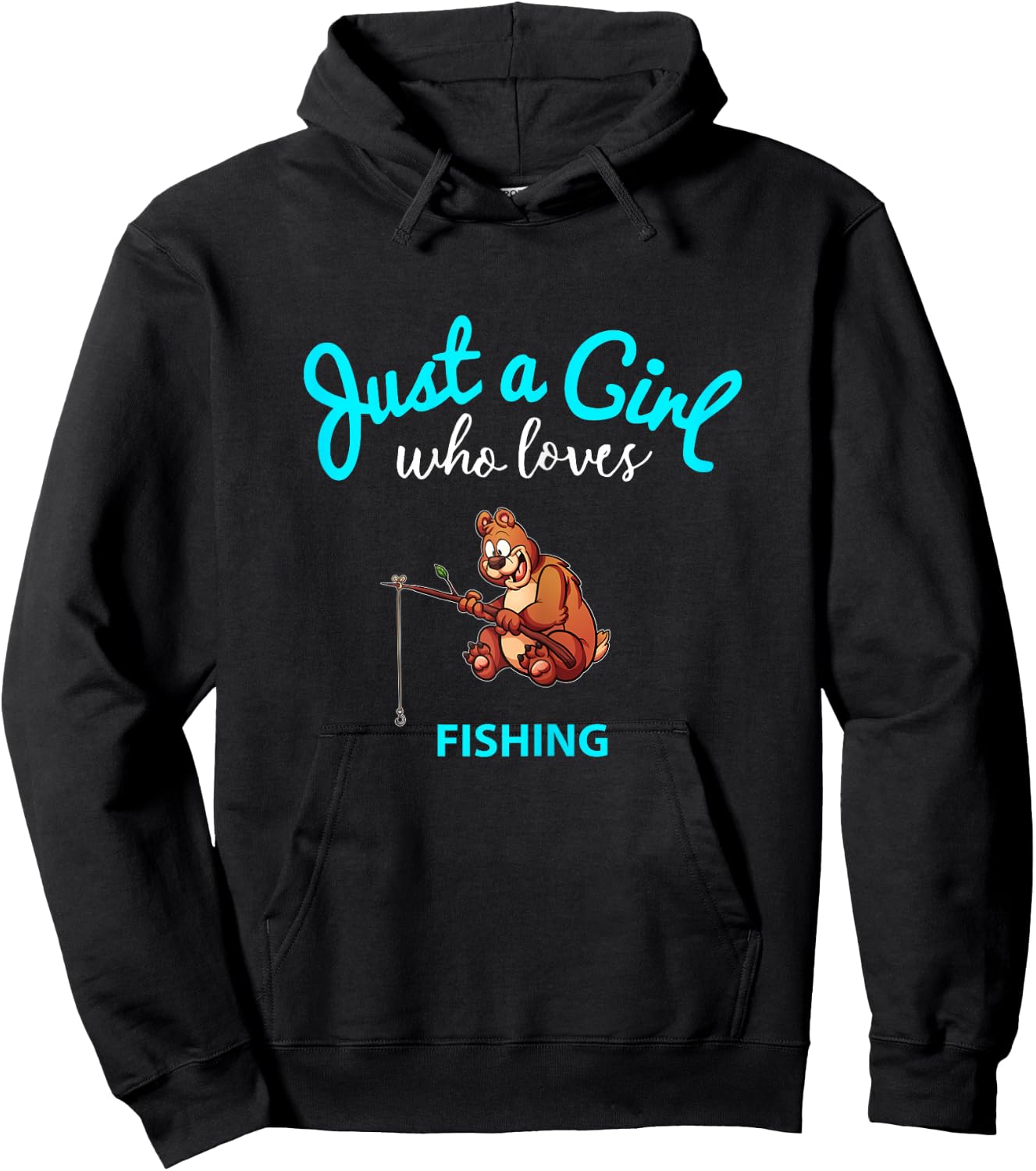 Fishing Jersey for Girls | Children's Fishing Hoodie - Hoodie | Black