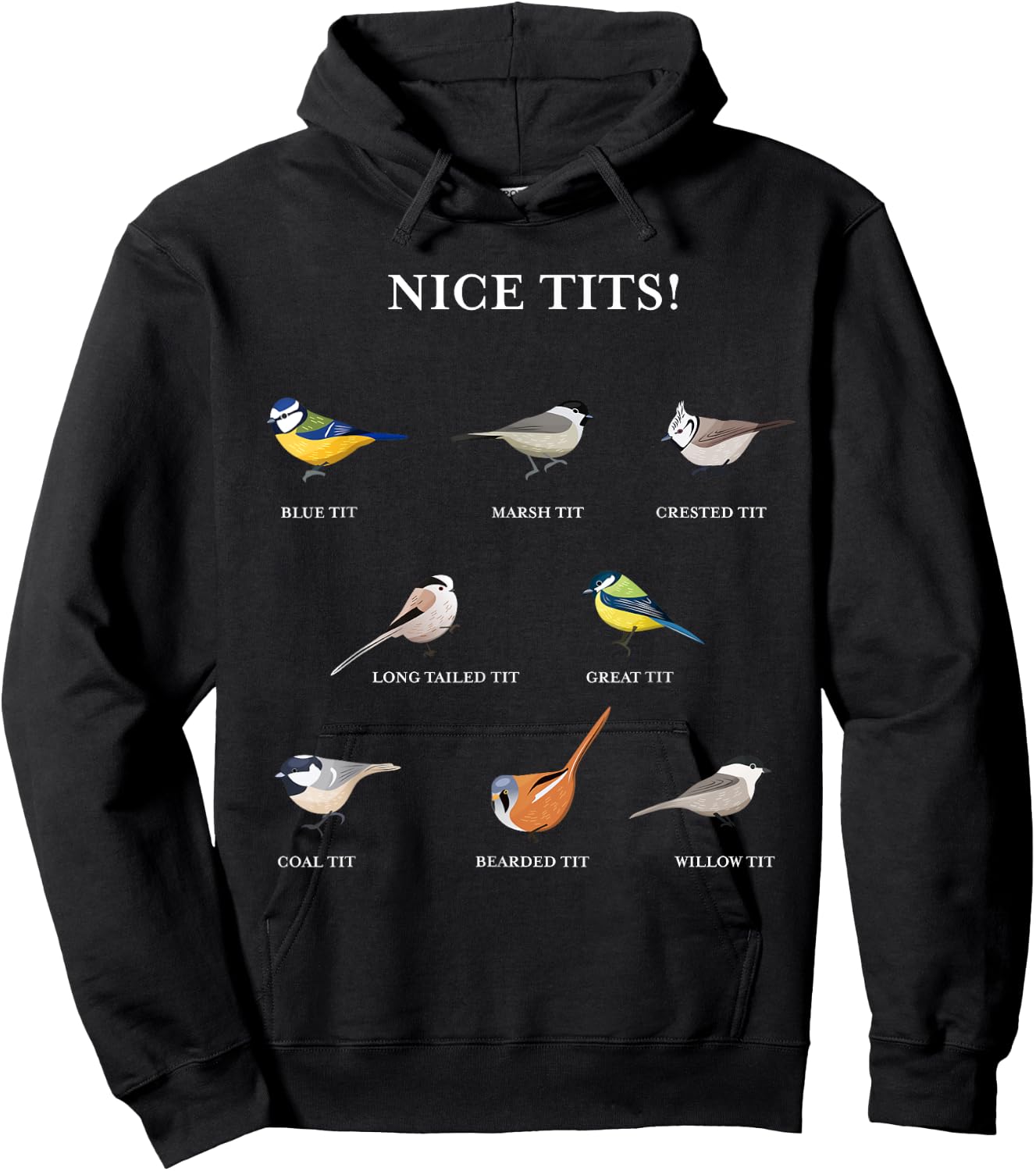 Nice tits! - Funny Birdwatching Gift Bird Enthusiast Hoodie - Hoodie | Black