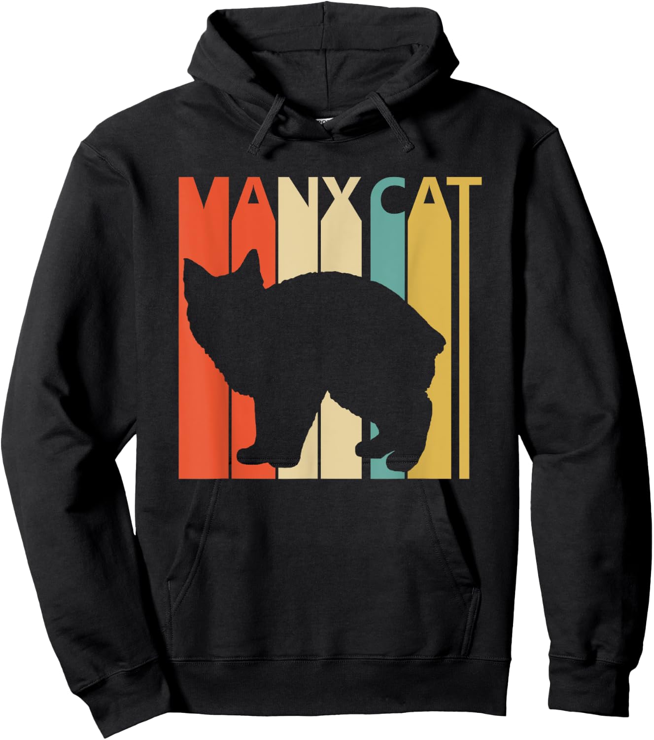 Vintage Manx Cat Cat Hoodie - Hoodie | Black