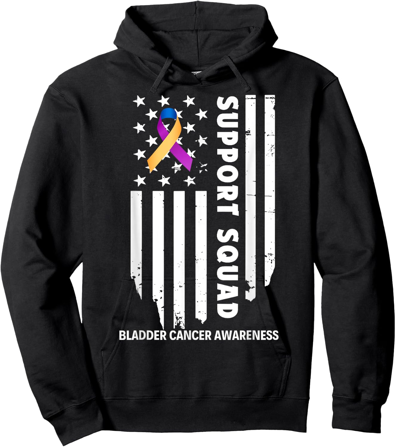 Bladder Cancer Awareness Support Team Squad For Man Woman Hoodie - Hoodie | Black