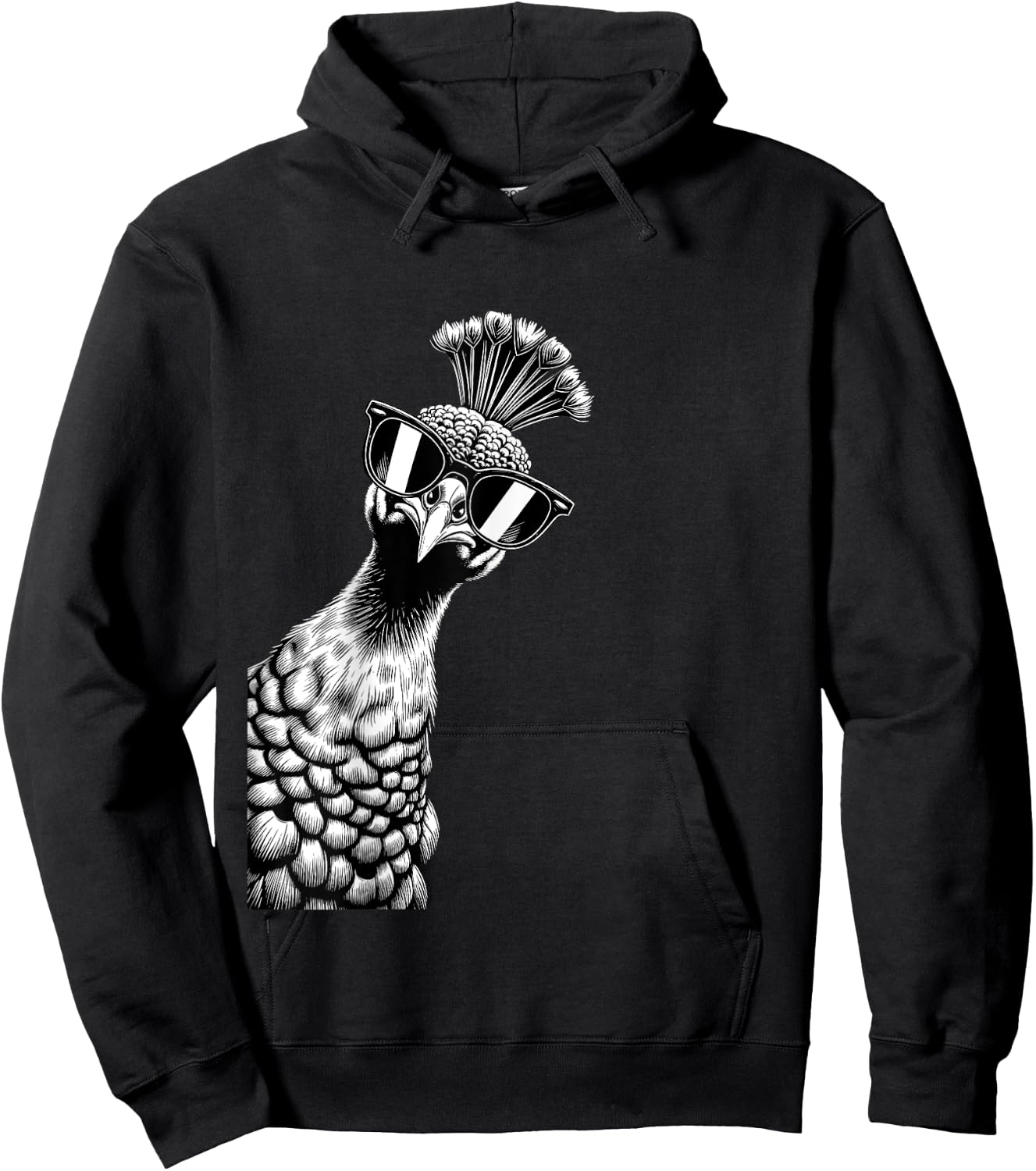 Funny Peacock Wearing Sunglasses Peacock Bird Lovers Hoodie - Hoodie | Black