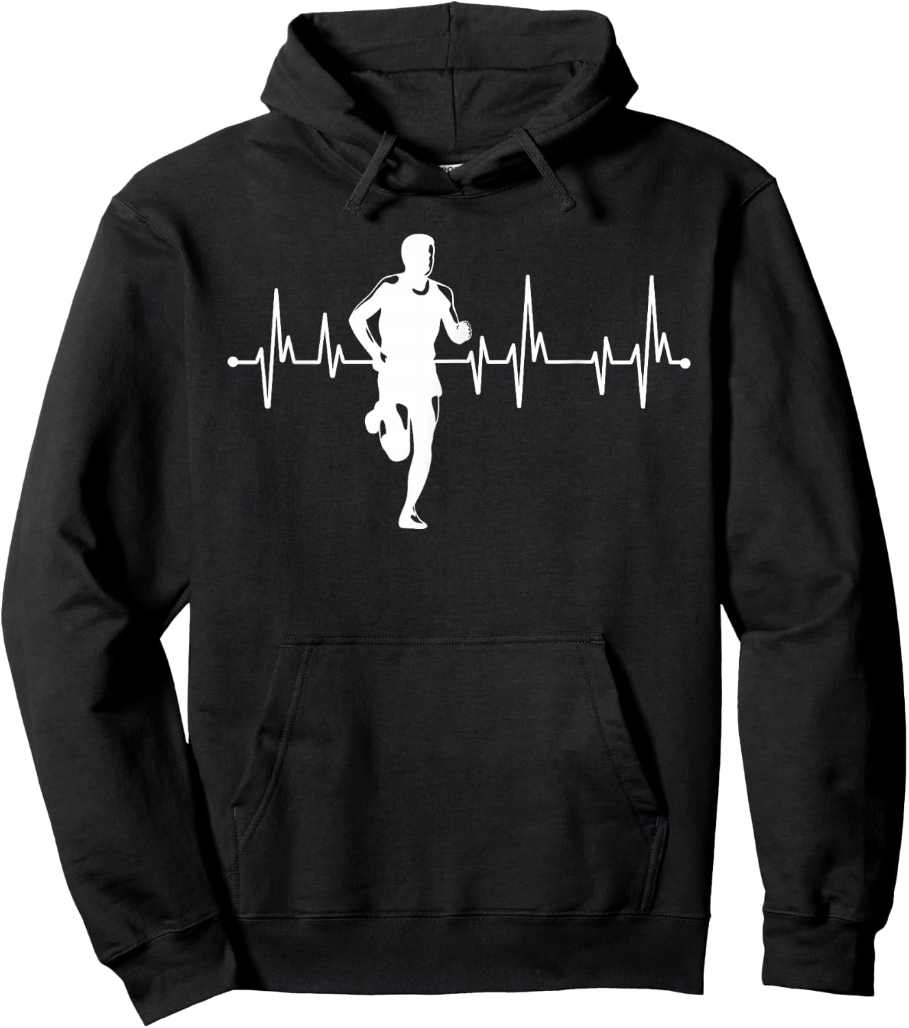 Funny Running Heartbeat for Runners Hoodie - Hoodie | Black