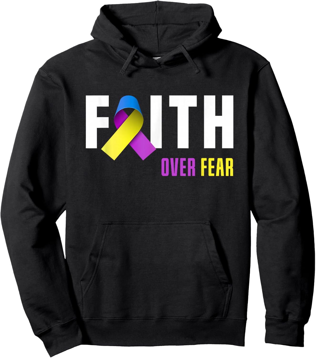 Bladder Cancer Warrior Faith God Bladder Cancer Awareness Hoodie - Hoodie | Black