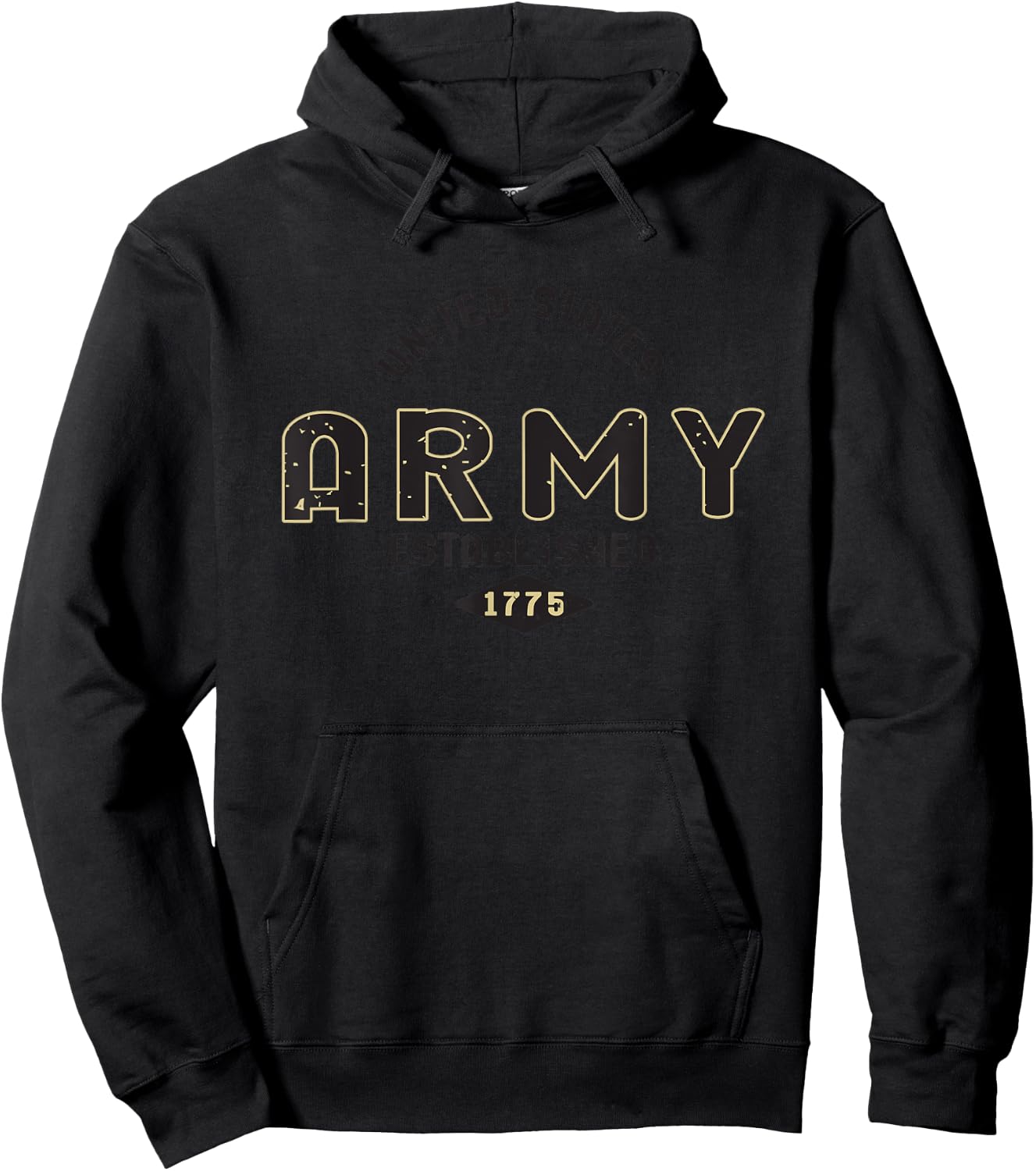 United States Army Military Green Arched Officially Licensed Hoodie - Hoodie | Black