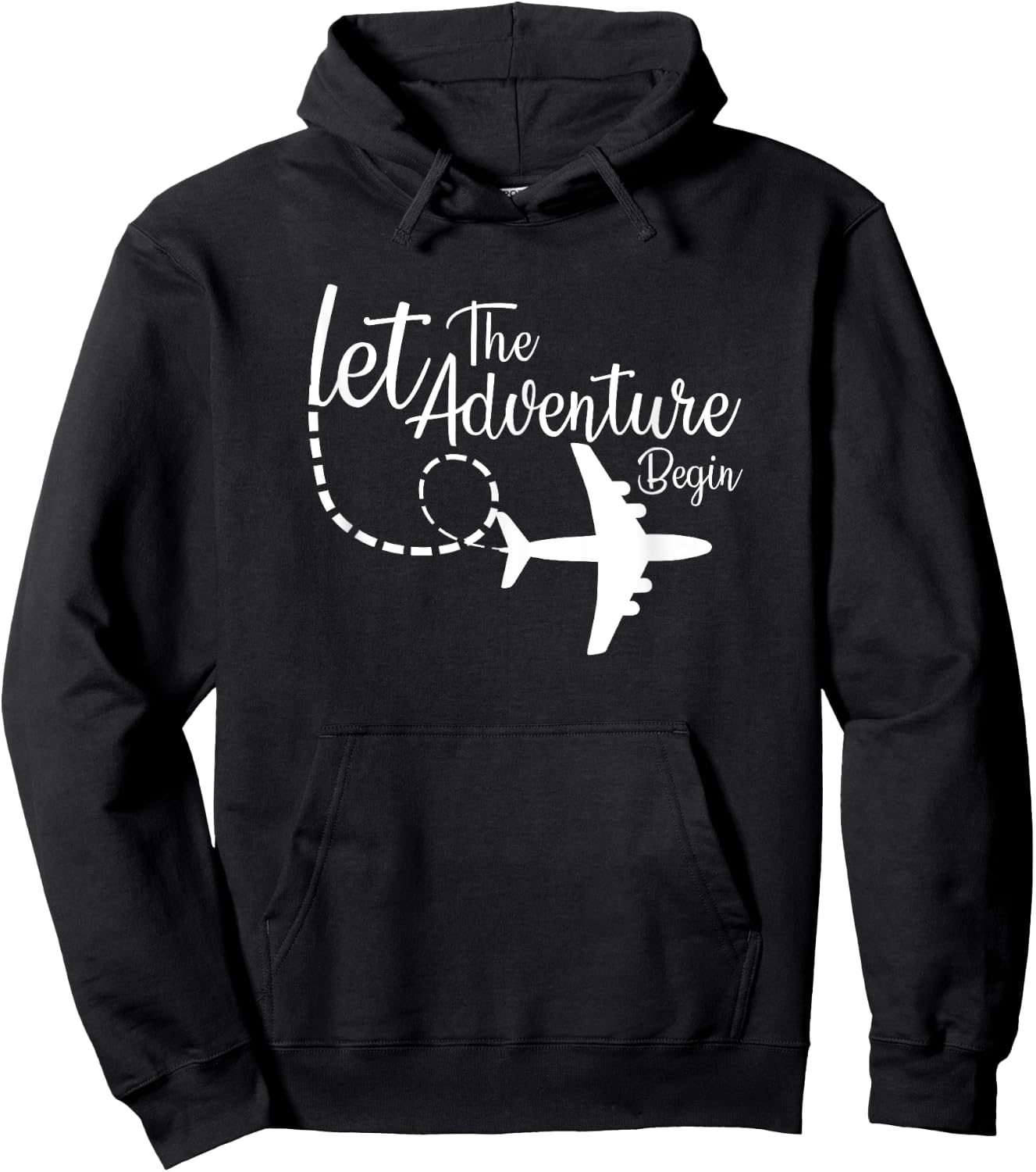 Let The Adventure Begin inspirational Airplane Travel Mode Hoodie - Hoodie | Black