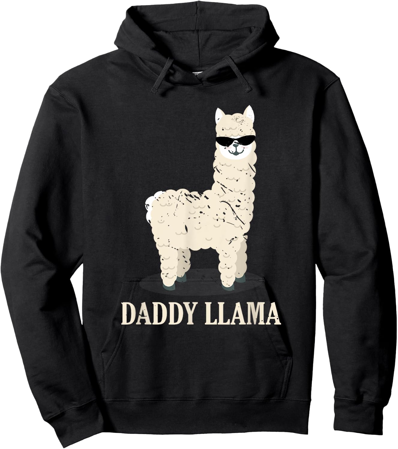 Daddy Llama Alpaca Funny Animal Lover Gift Father's Day Hoodie - Hoodie | Black