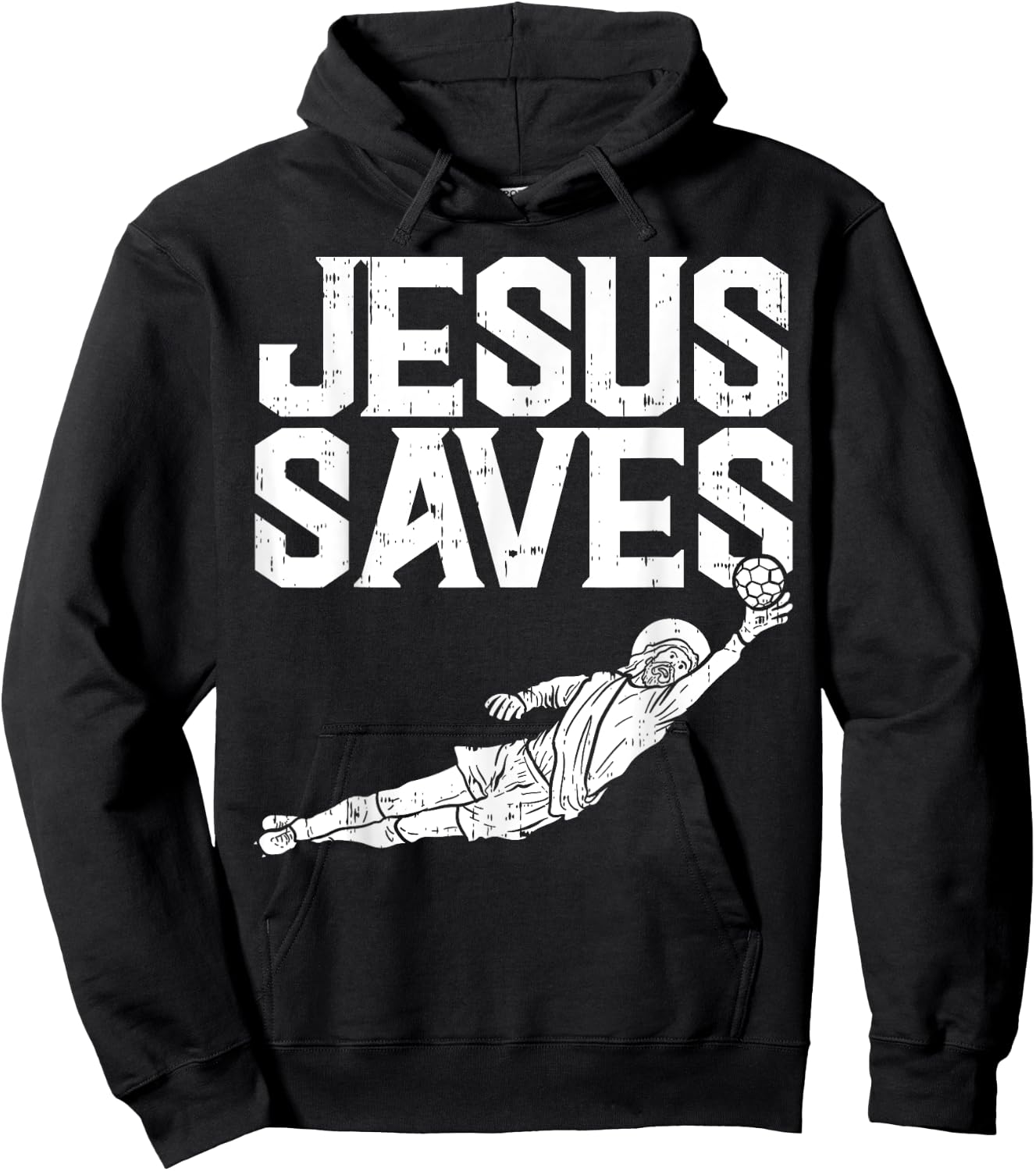 Jesus Saves Soccer Football Goalie Sport God Christian Gift Hoodie - Hoodie | Black