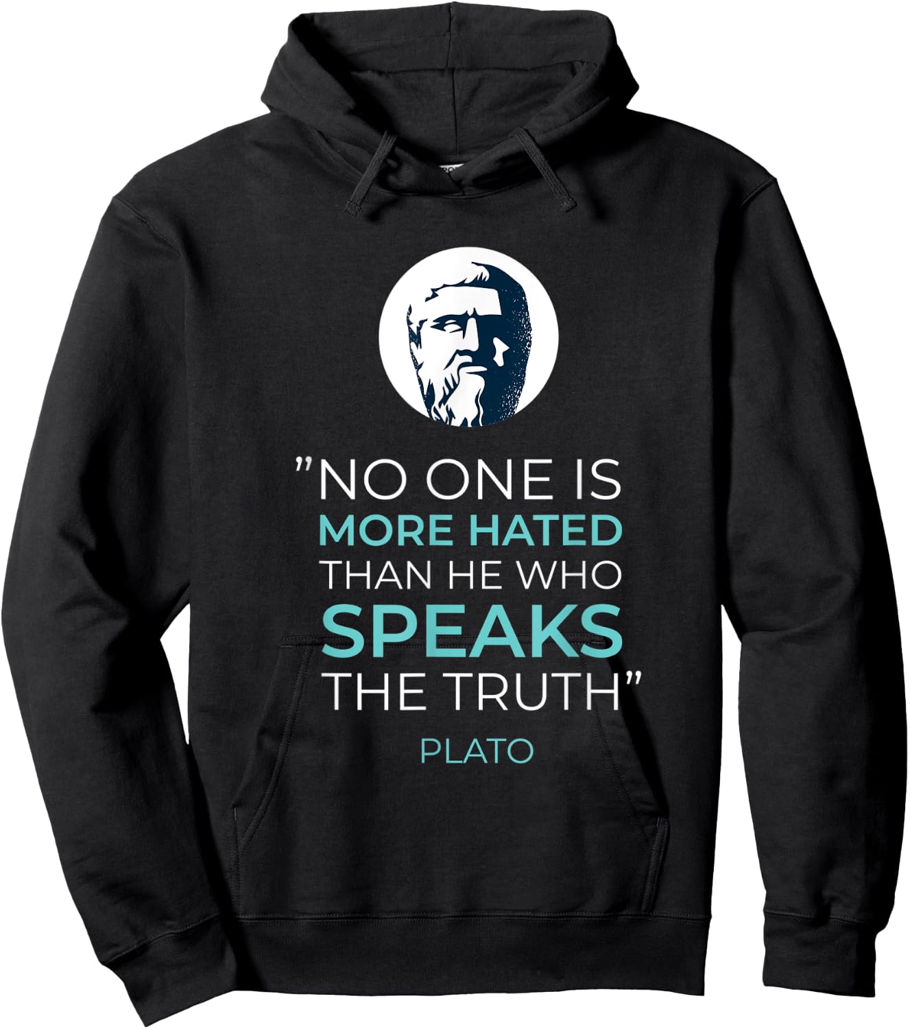 Plato Quote Design Hoodie - Hoodie | Black