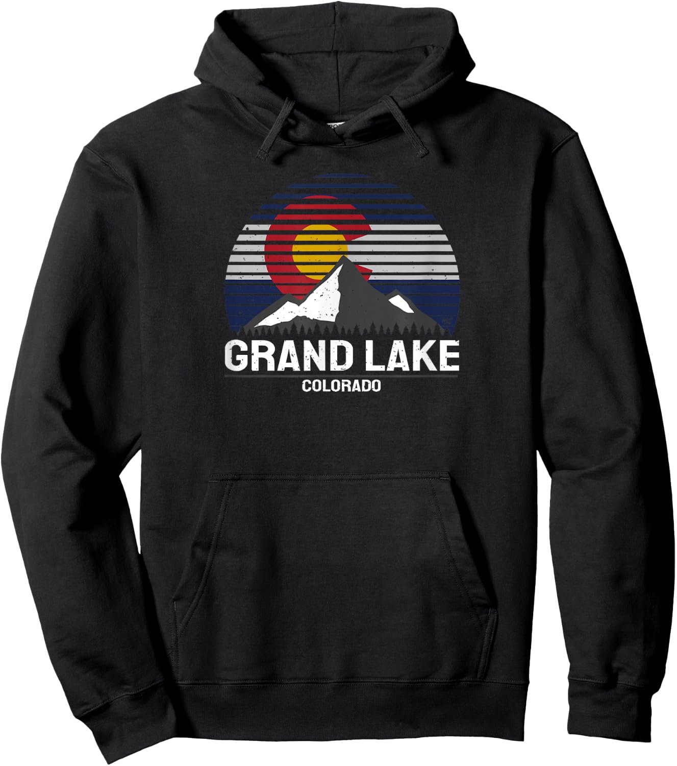 Grand Lake Colorado State Flag - Grand Lake County Hoodie - Hoodie | Black