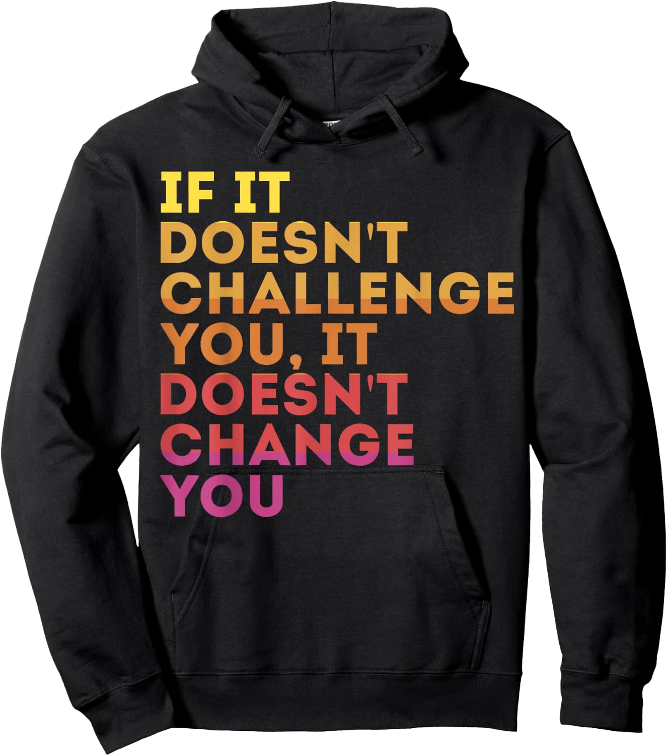 Challenge Yourself Motivational Quote Exercise - -Adults, Kids - Black - Small - - Short Sleeve - Modern - Motivation - Casual, Workout, Gym Hoodie - Hoodie | Black