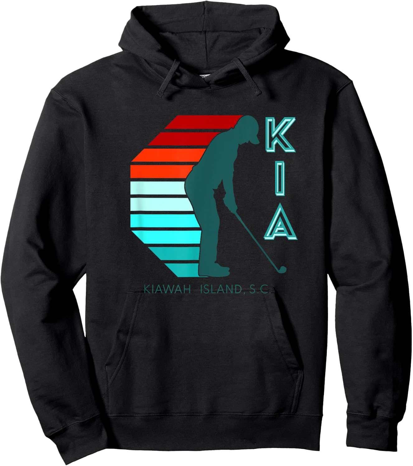 South Carolina Golfing Pro Retro Beach Kiawah Island Golf Hoodie - Hoodie | Black