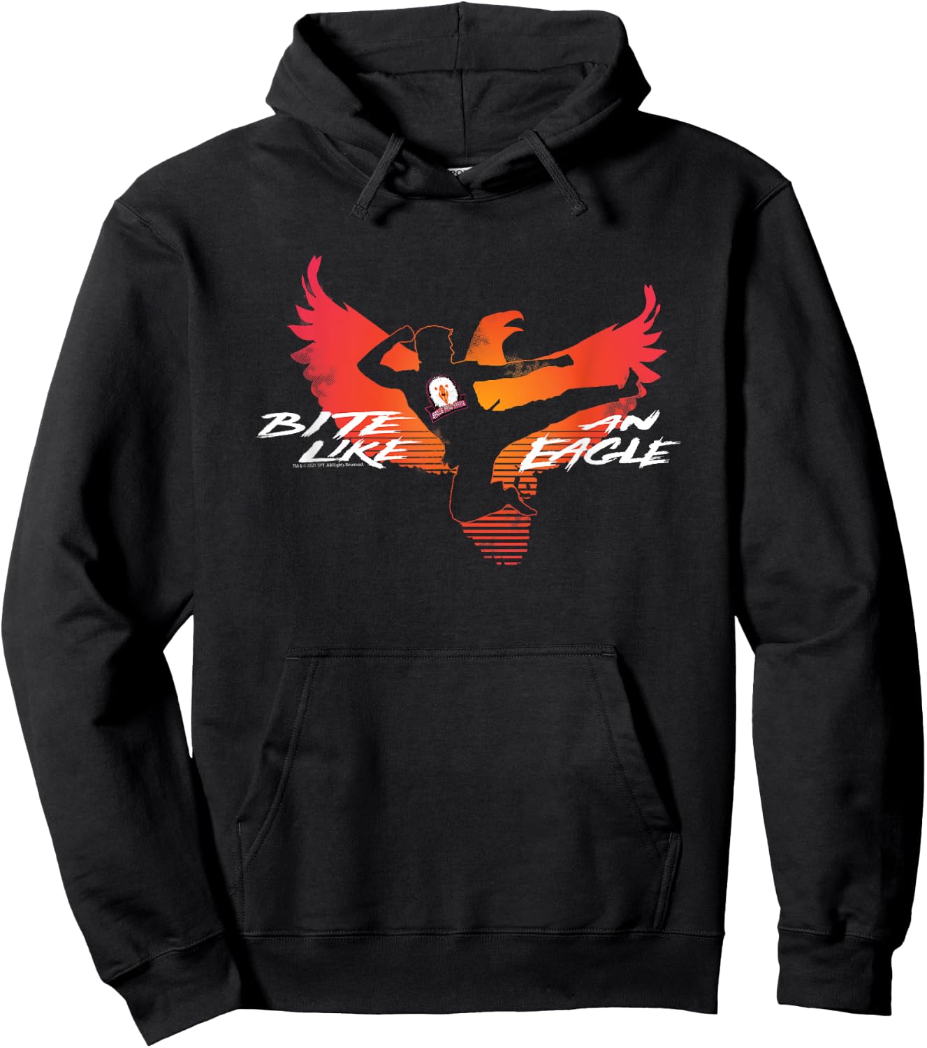 Cobra Kai Bite Like an Eagle Jump Kick Hoodie - Hoodie | Black