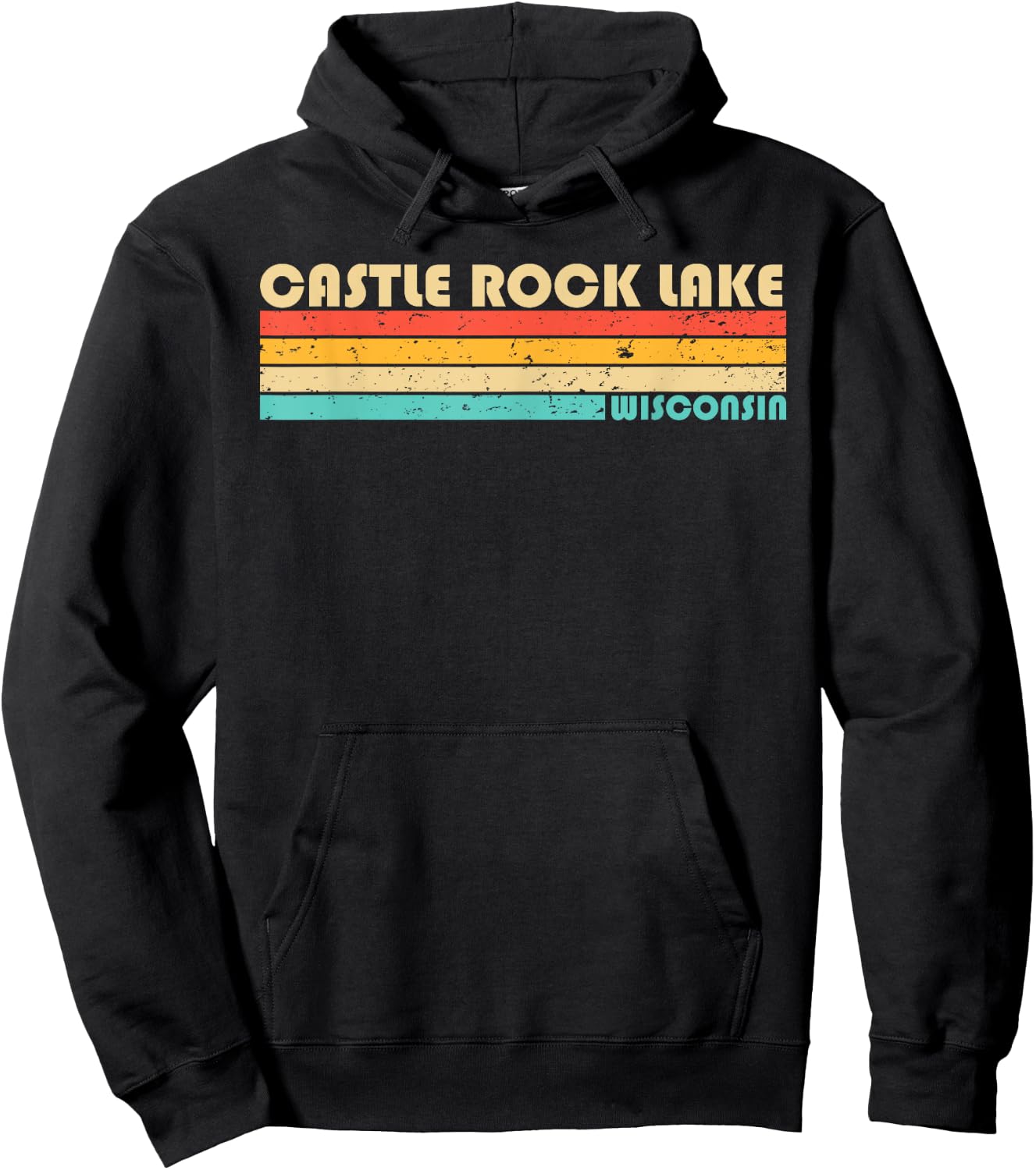 CASTLE ROCK LAKE WISCONSIN Funny Fishing Camping Summer Hoodie - Hoodie | Black