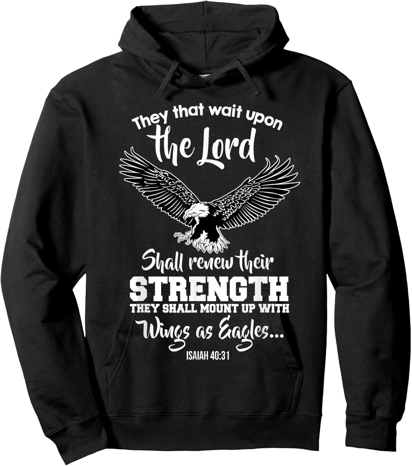 Wings Like Eagles Isaiah 40:31 Christian Bible Verse Hoodie - Hoodie | Black