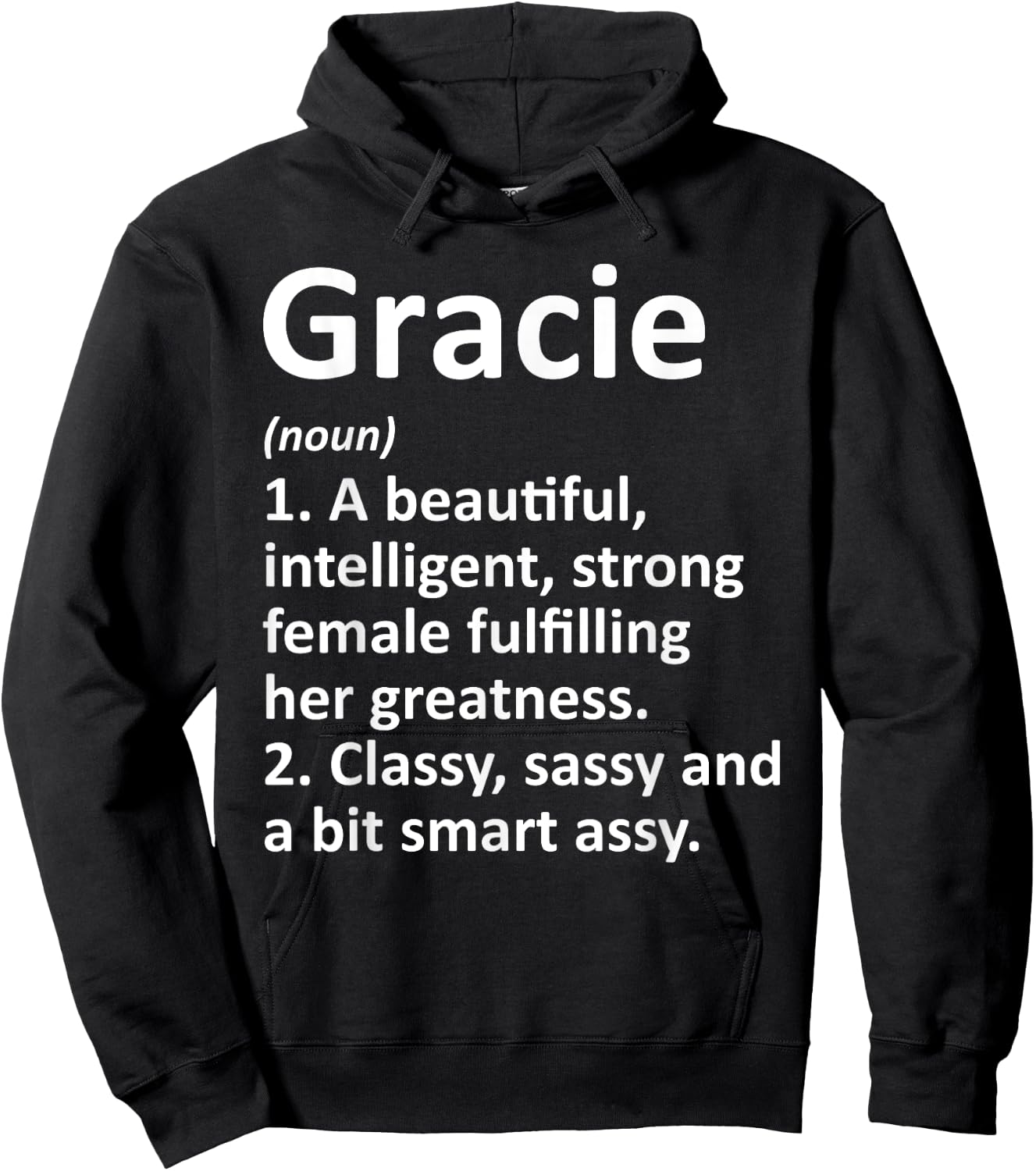 Custom Women Name Meaning Girl Mom Wife Birthday Gracie Definition Personalized Name Funny Hoodie - Hoodie | Black