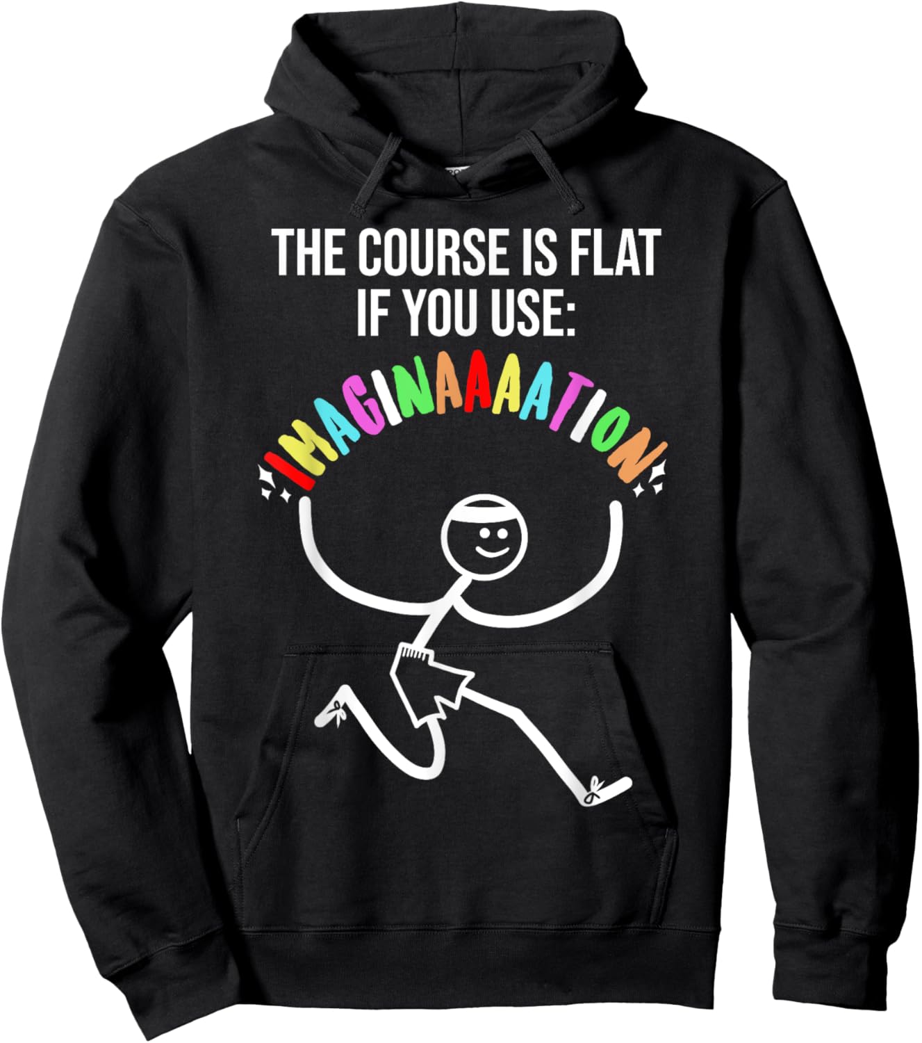 Cross Country Meme The Course is Flat Funny Stick Runner Hoodie - Hoodie | Black