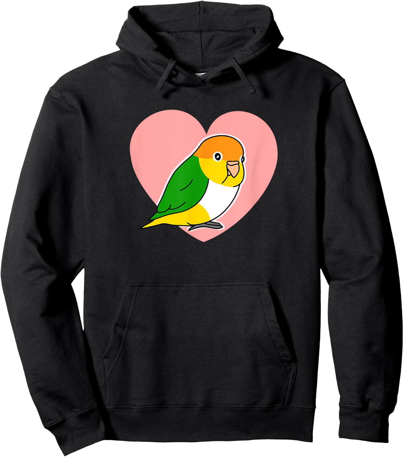 Chubby Rust Cap Parrot Love Heart Parrot Kawaii Birb Hoodie - Hoodie | Black