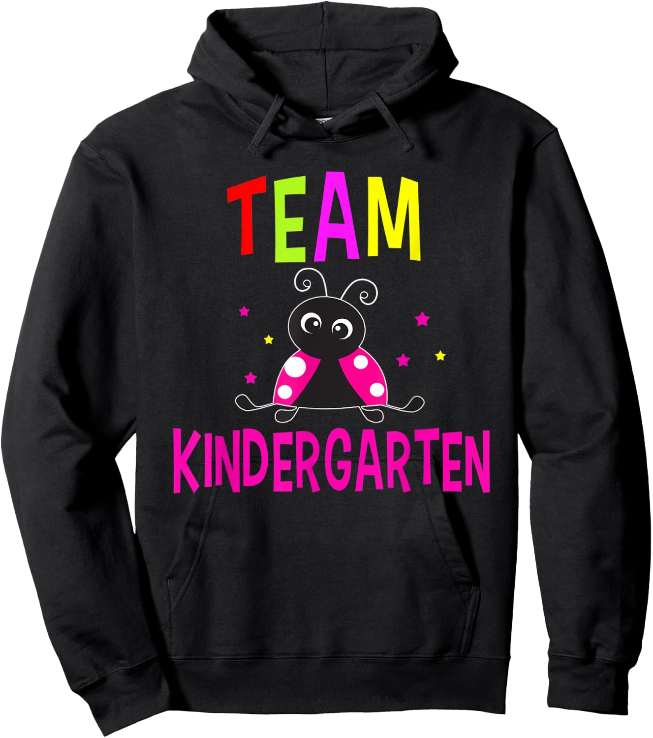 Team Kindergarten Pink Ladybug Back To School Funny Hoodie - Hoodie | Black