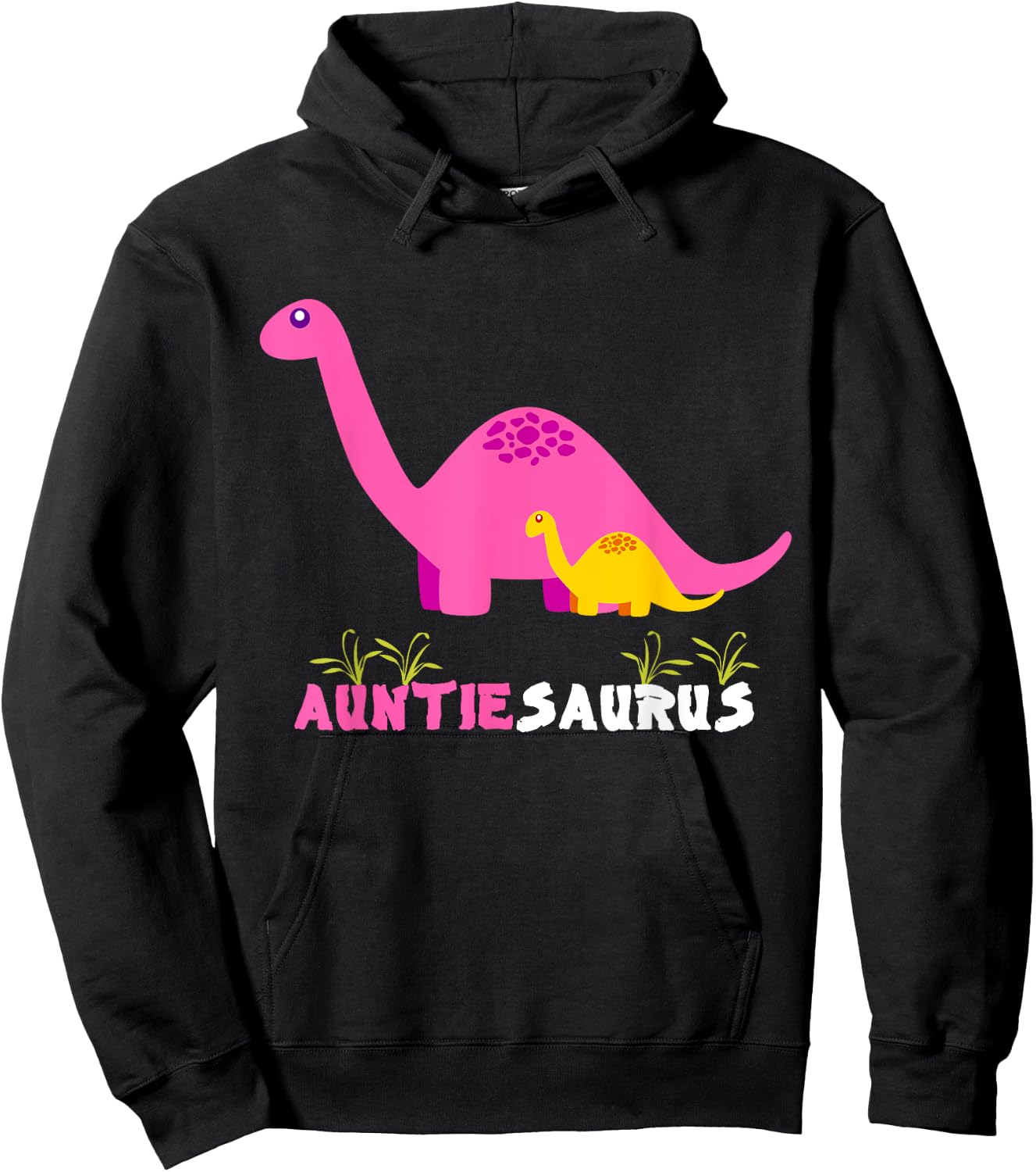 Auntiesaurus Cute Auntie Saurus Dinosaur Aunt Hoodie - Hoodie | Black