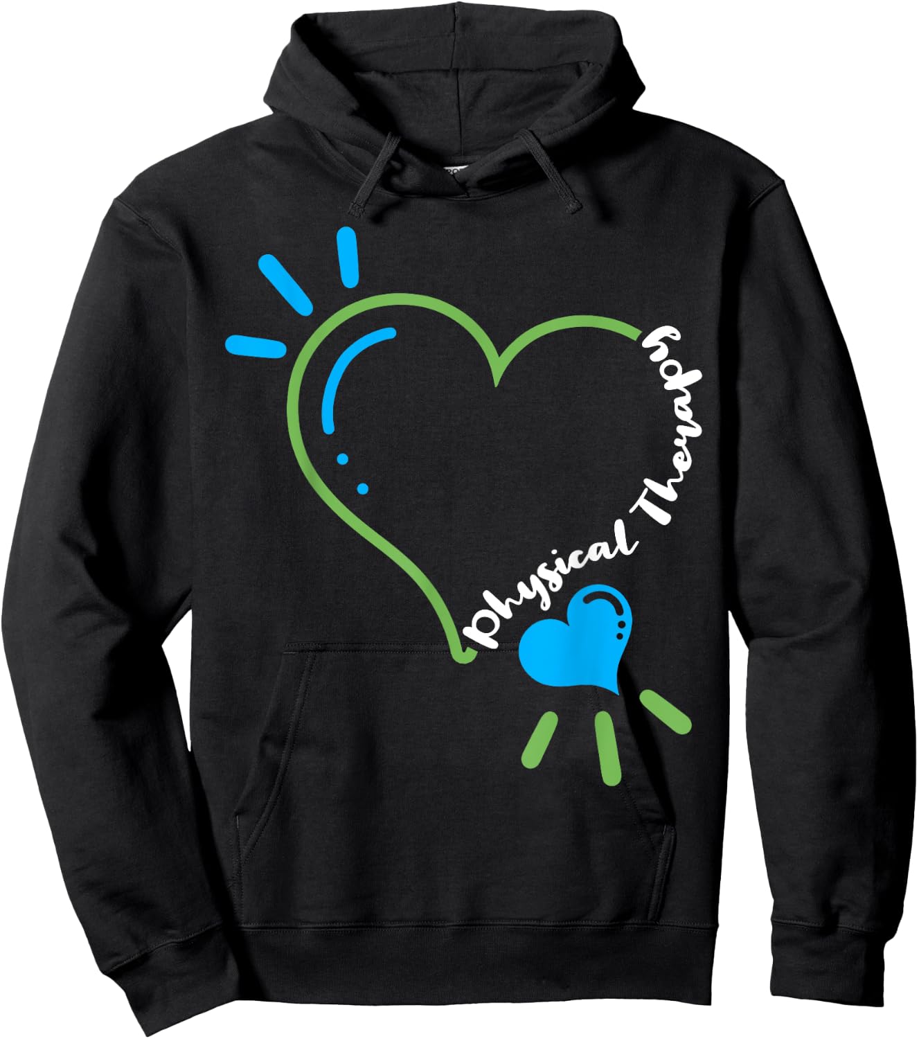 Physical Therapy Heart Physiotherapy PT Rehab Therapist Gift Hoodie - Hoodie | Black