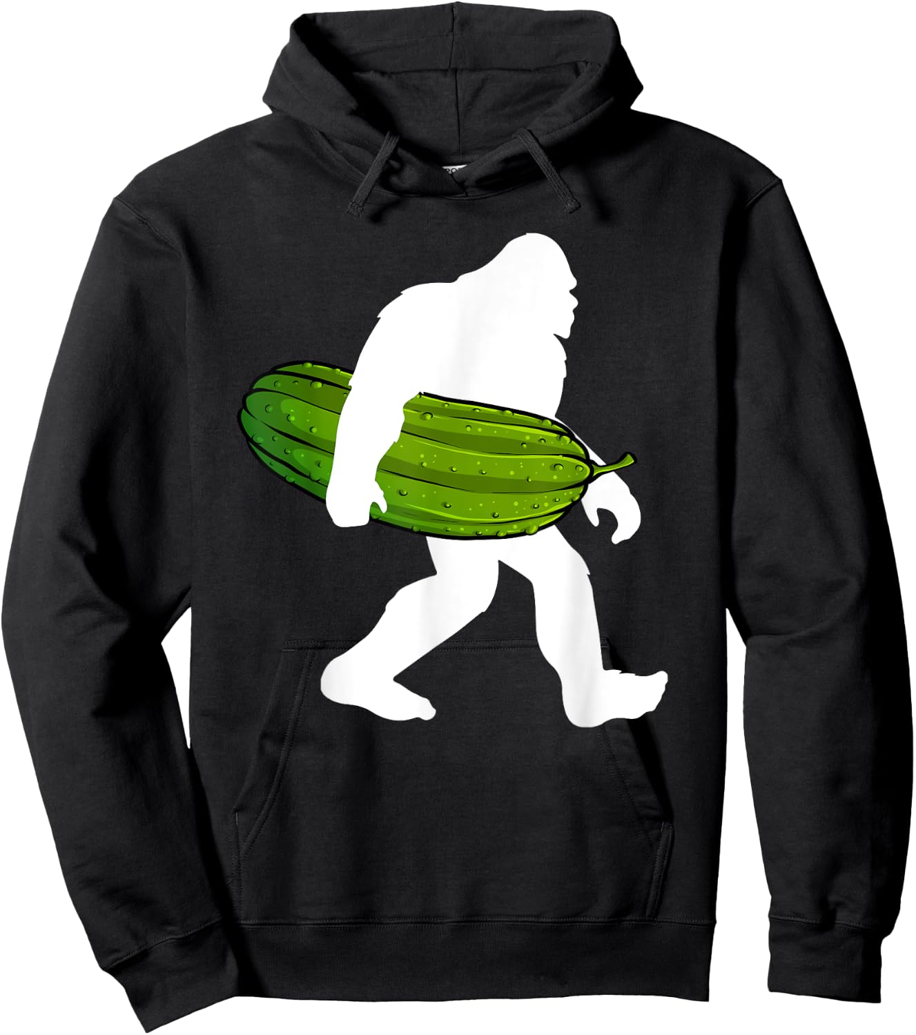 Pickle Art Women Kids Bigfoot Cucumber Pickle Lover Hoodie - Hoodie | Black