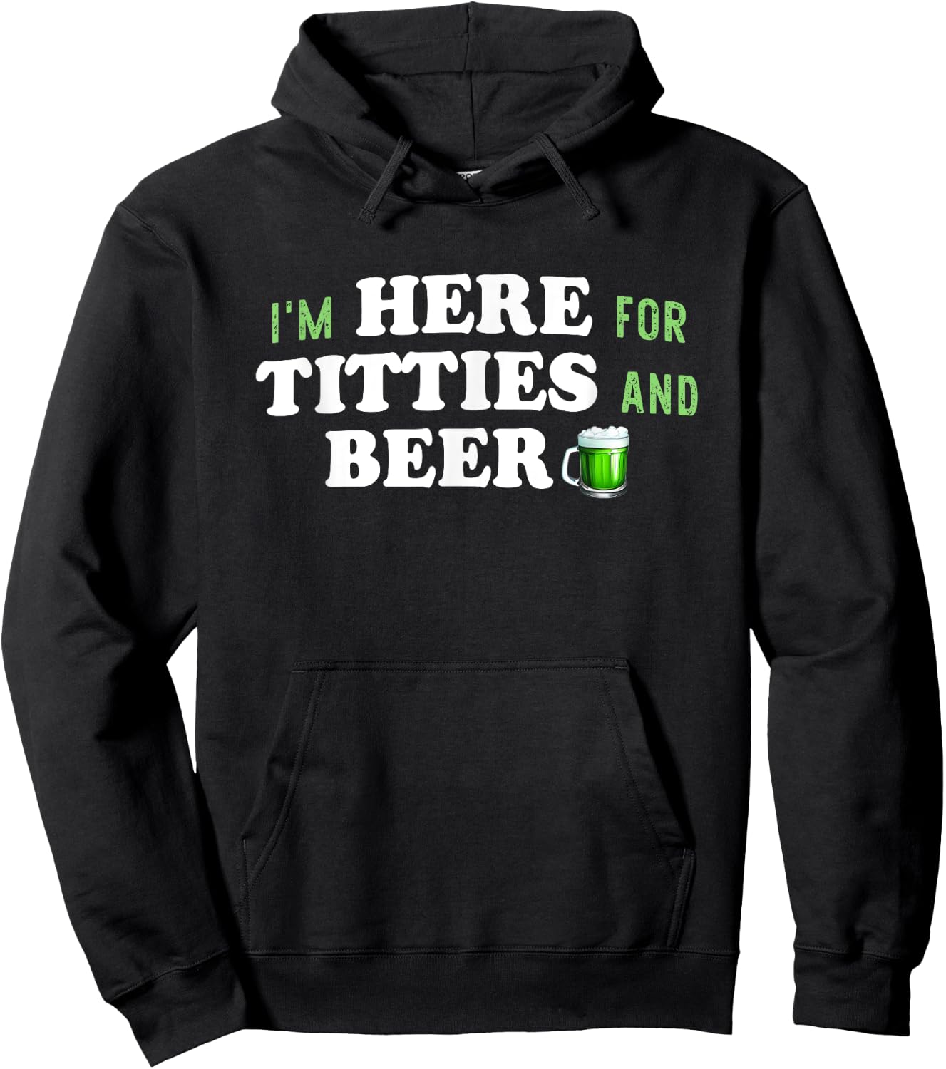 Titties And Beer St. Patrick's Day Adult Humor Boobs Tits Hoodie - Hoodie | Black