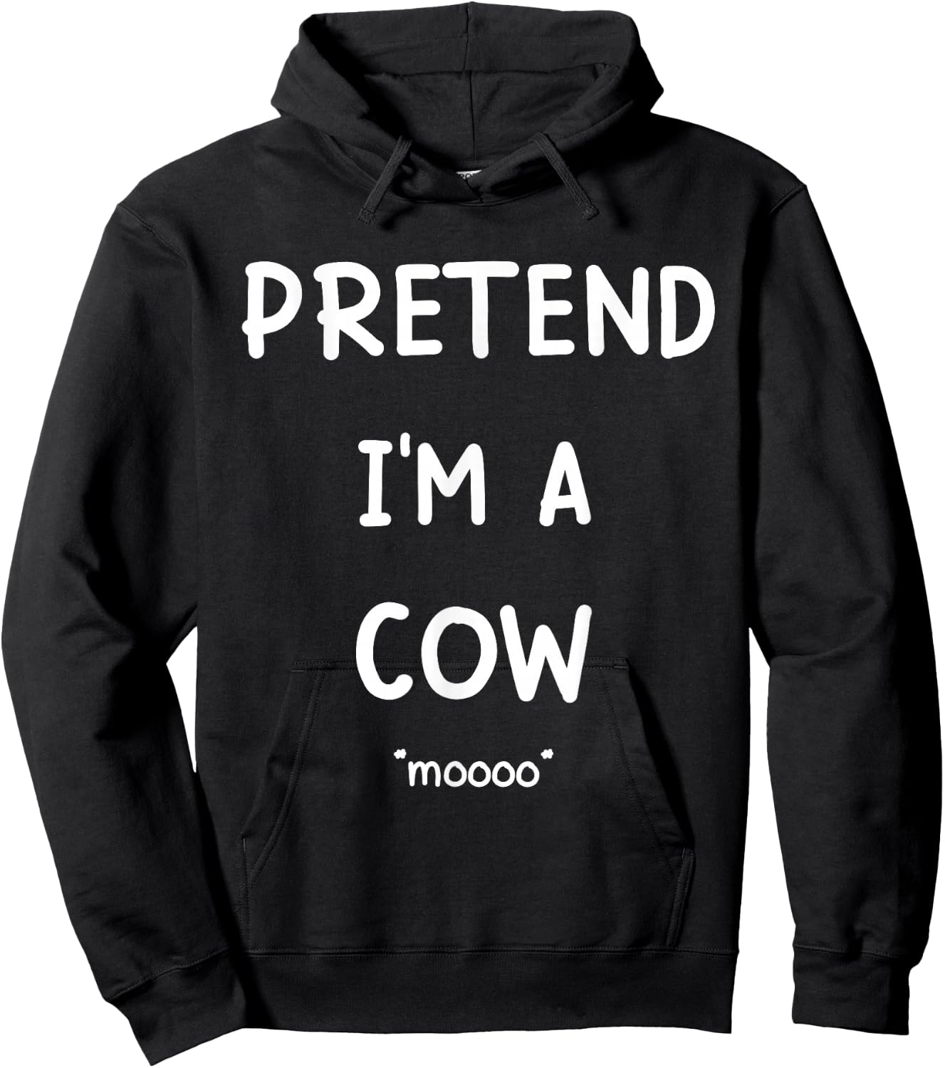 Lazy Halloween Costume Shirt Pretend I'm A Cow Mooo Hoodie - Hoodie | Black