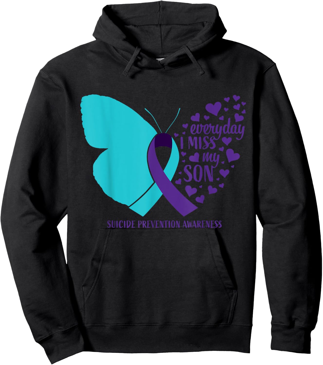 Suicide Awareness Son Gifts Loving Memory Suicide Prevention Hoodie - Hoodie | Black