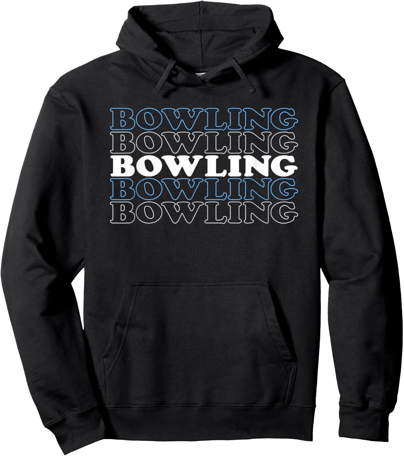 Bowling Gift Husband Or Dad - Retro Bowling Text Hoodie - Hoodie | Black