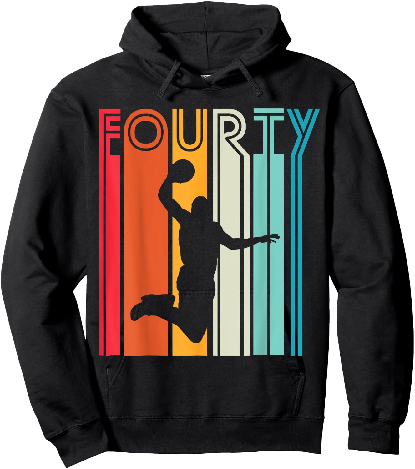 40th Birthday Basketball Lover Gift 40 Years Old Retro Hoodie - Hoodie | Black