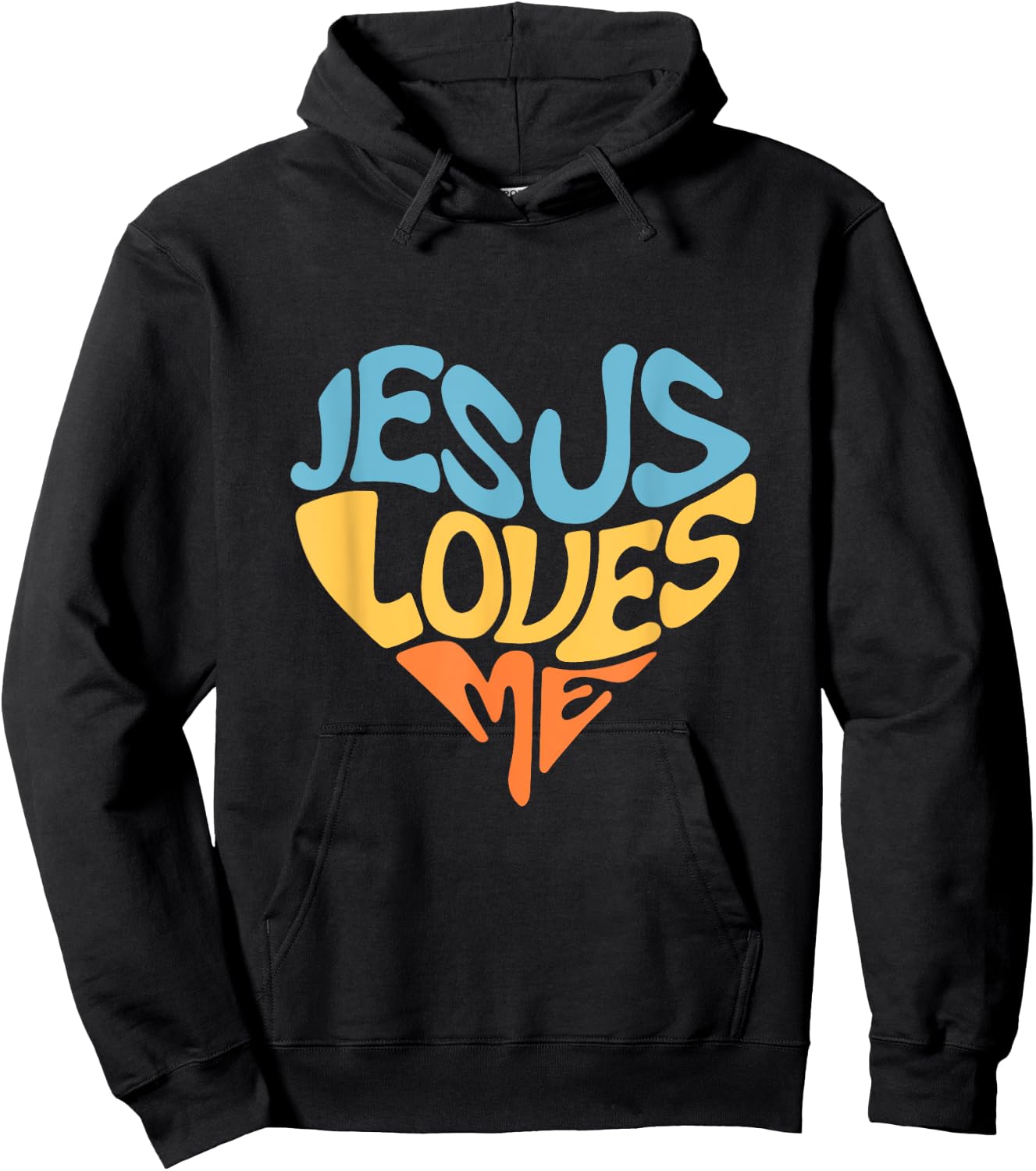 Jesus Loves Me Heart Shaped Men Women and Youth Hoodie - Hoodie | Black