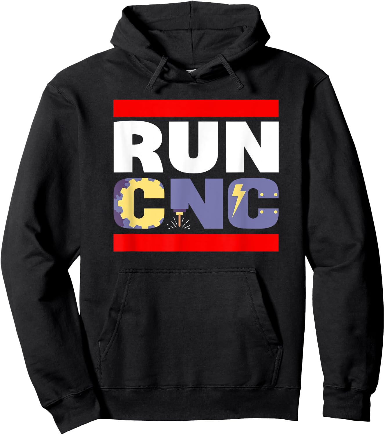 Funny Run Cnc Machinist Engineer Mechanic Operator Gift Hoodie - Hoodie | Black