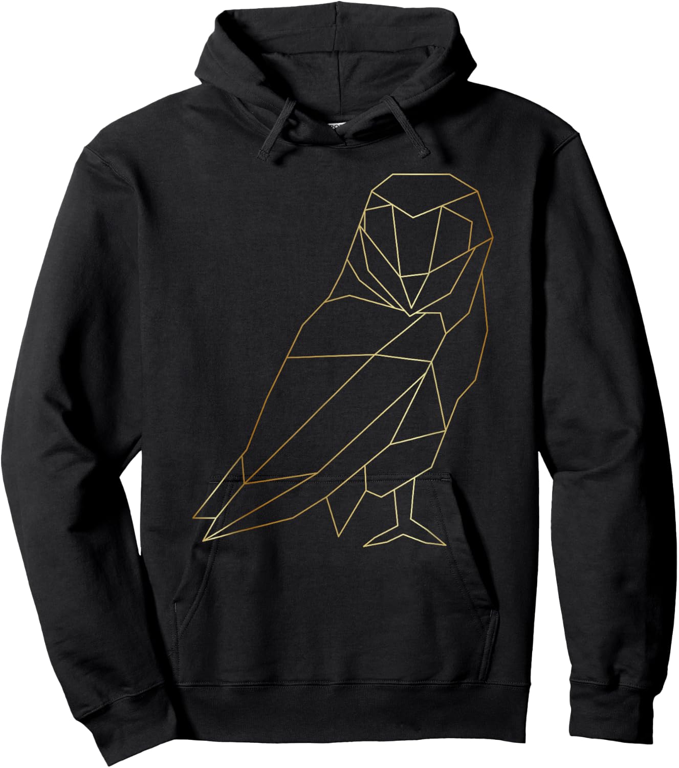 Geometric Yellow Owl Polygonal Owl Kids Gifts Hoodie - Hoodie | Black