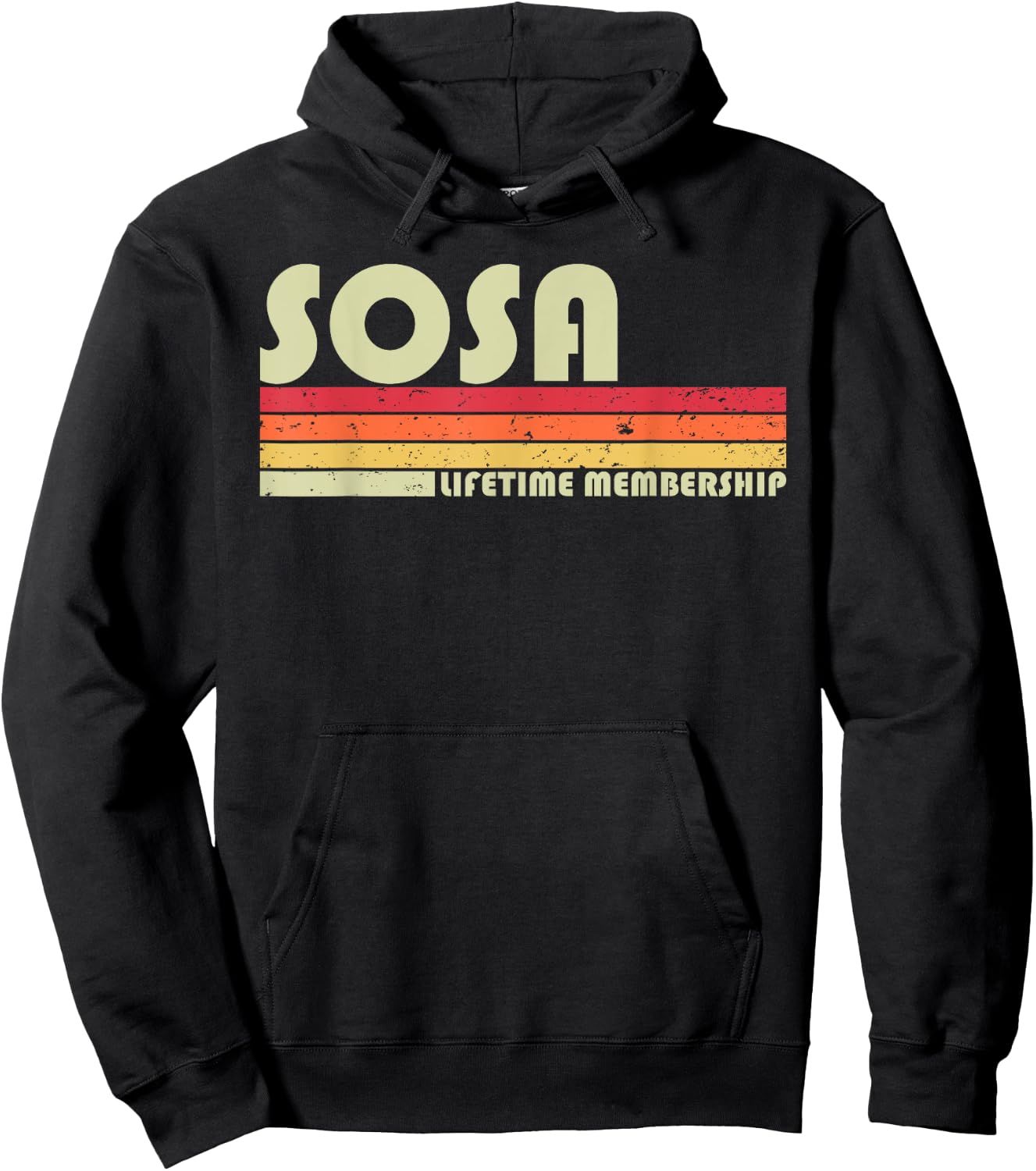 SOSA Surname Funny Retro Vintage 80s 90s Birthday Reunion Hoodie - Hoodie | Black
