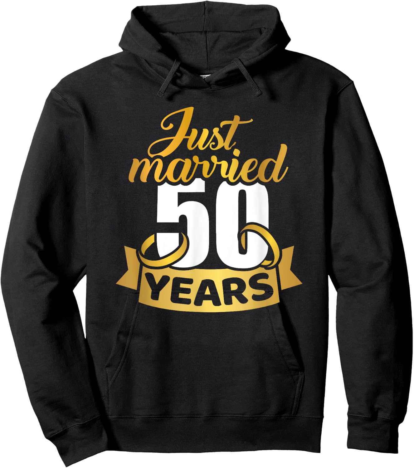 Just married 50 years golden wedding anniversary Hoodie - Hoodie | Black