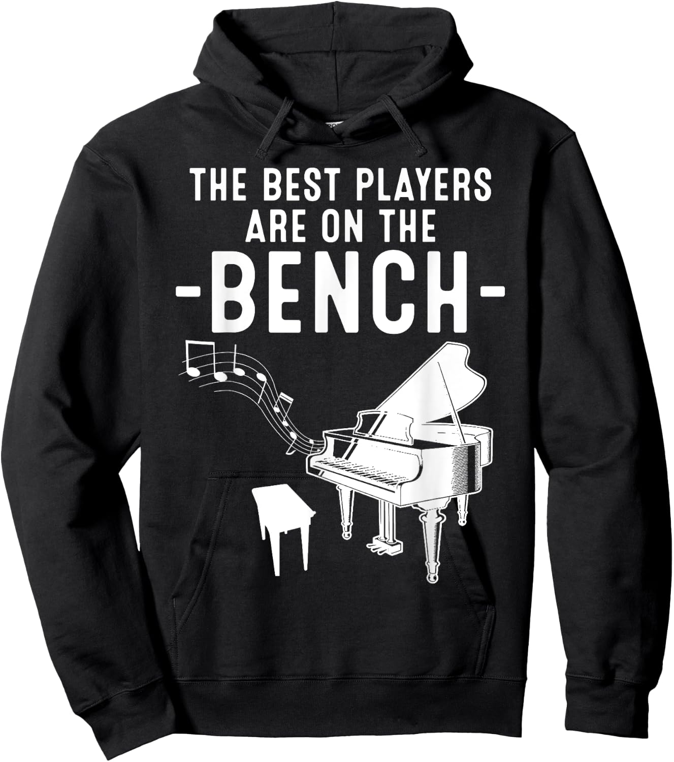 Funny Piano Player Gift Cute Bench Pianist Hoodie - Hoodie | Black