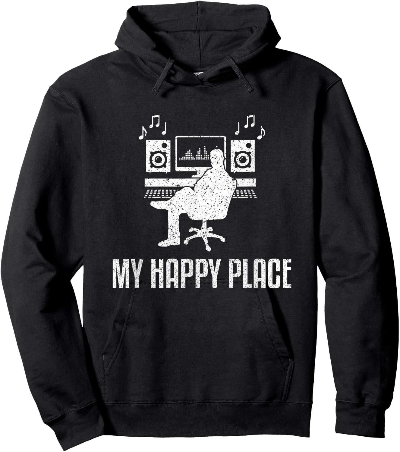 Funny Audio Engineer - Music Producer My Happy Place Hoodie - Hoodie | Black