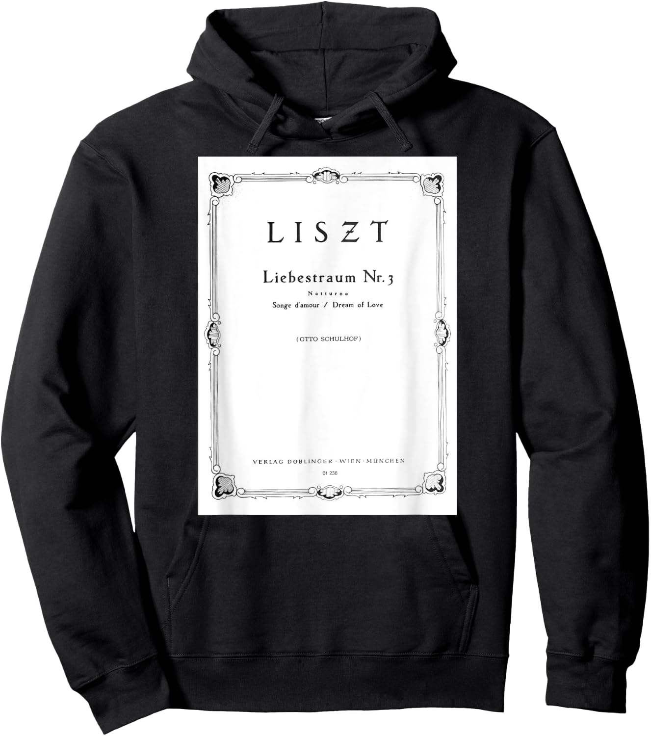 Franz Liszt Dream of Love Vintage Book Cover Hoodie - Hoodie | Black