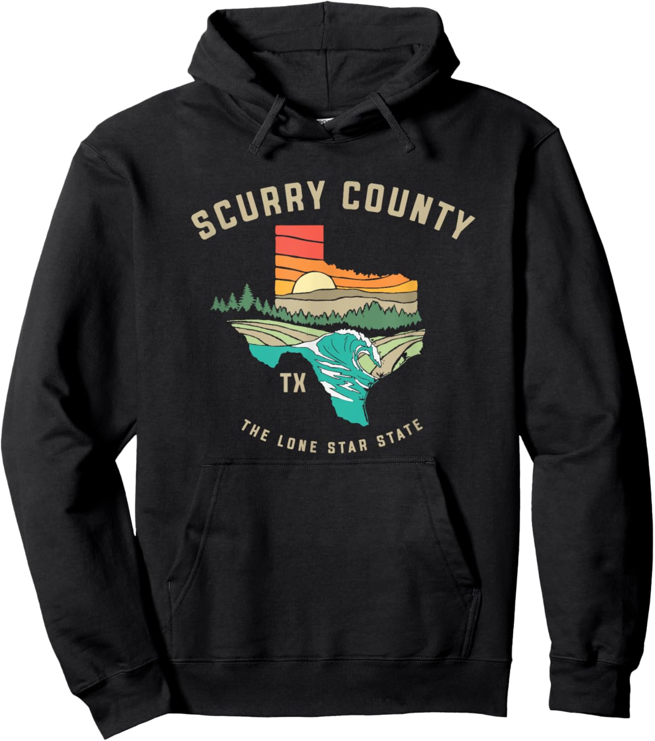 Scurry County Texas Outdoors Vintage Nature Design Hoodie - Hoodie | Black