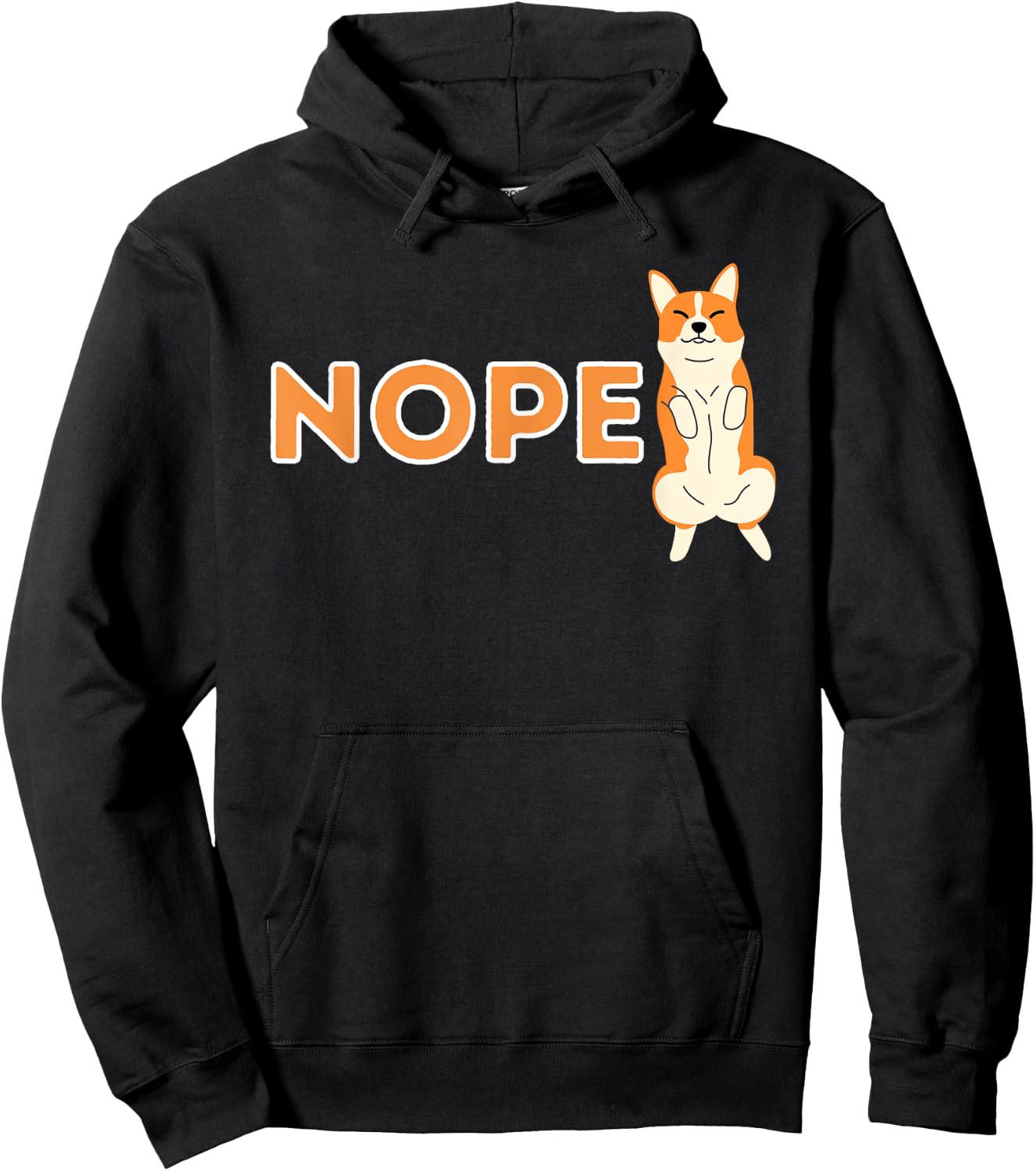 Nope Lazy Corgi - Cute Welsh Corgi Owner Dog Lover Hoodie - Hoodie | Black