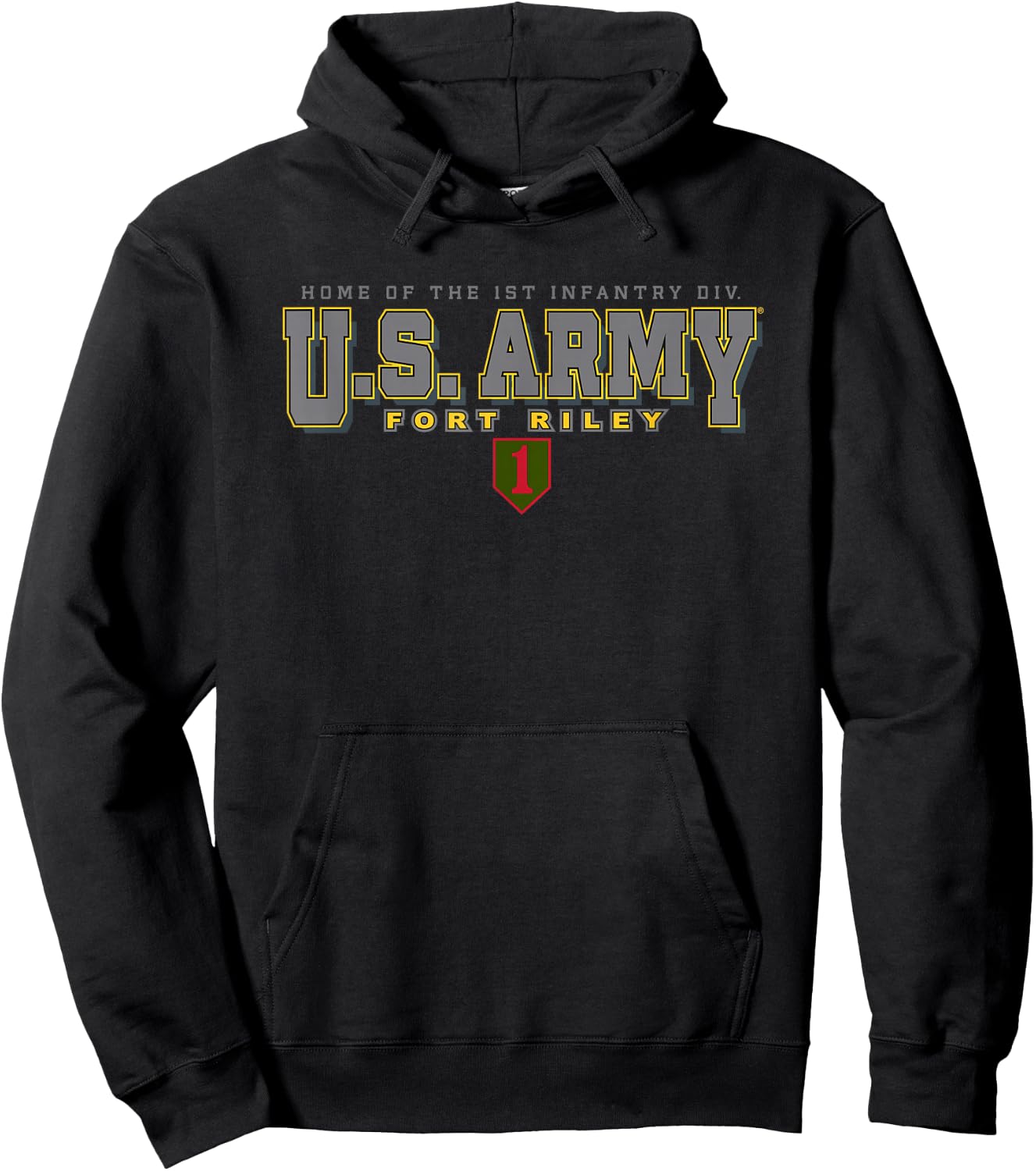 Fort Riley United States Army Military Black Hoodie - Hoodie | Black