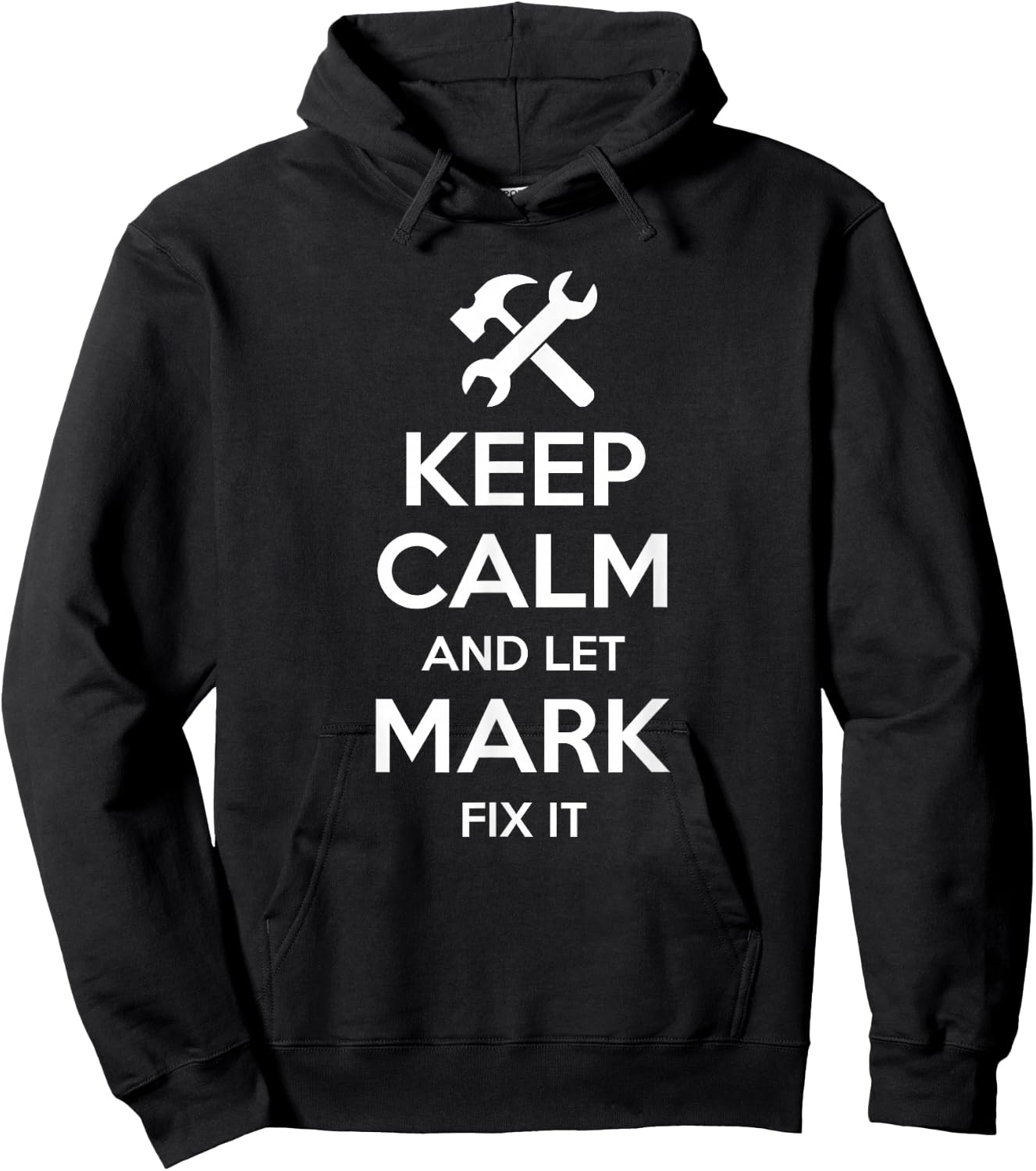 Custom Christmas Fathers Day Engineer Name MARK Fix Quote Funny Birthday Personalized Name Gift Hoodie - Hoodie | Black