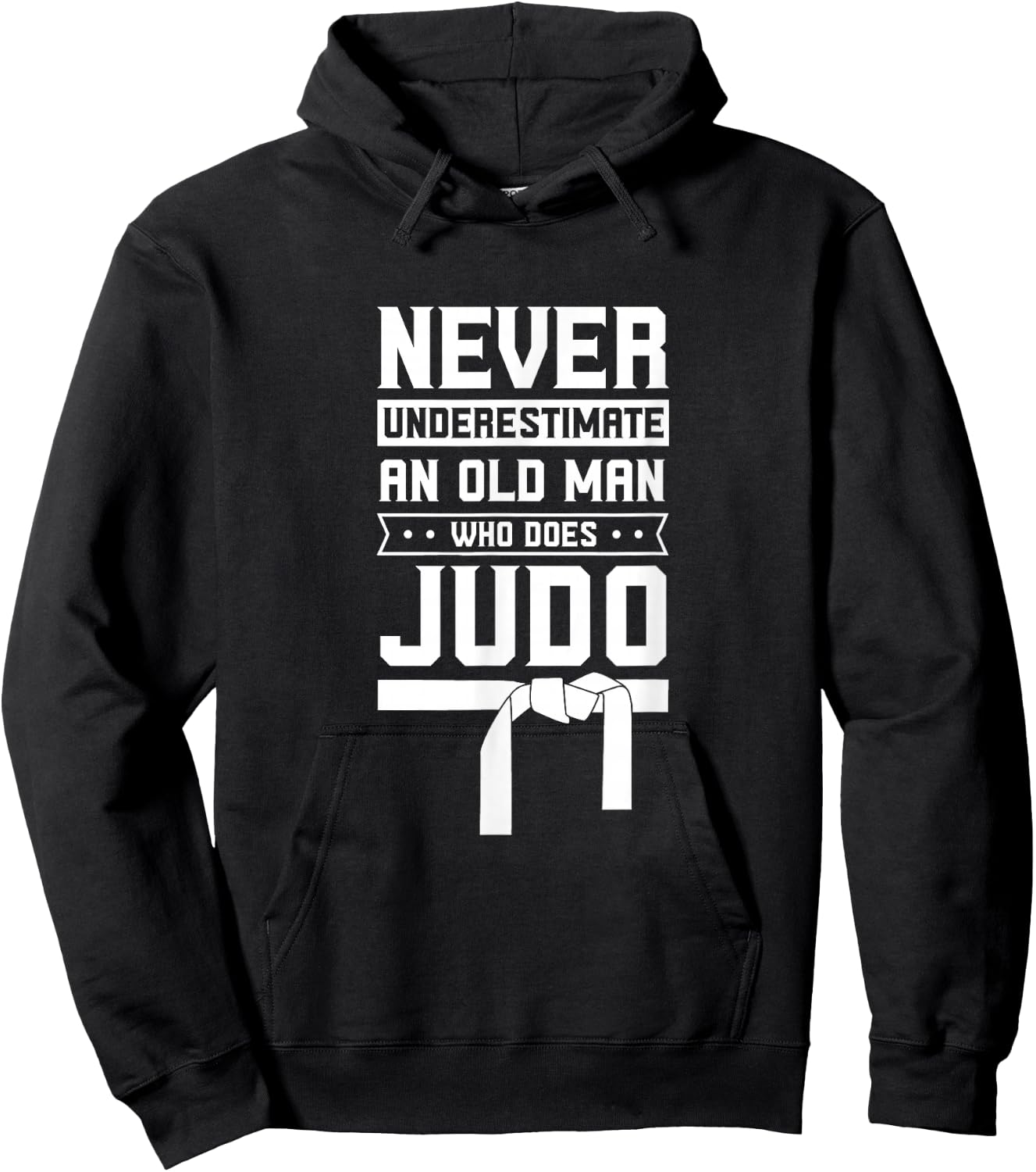 Black Belt Coach Japan Funny MMA Never Underestimate Old Man Judo Fighter Judoka Martial Arts Hoodie - Hoodie | Black