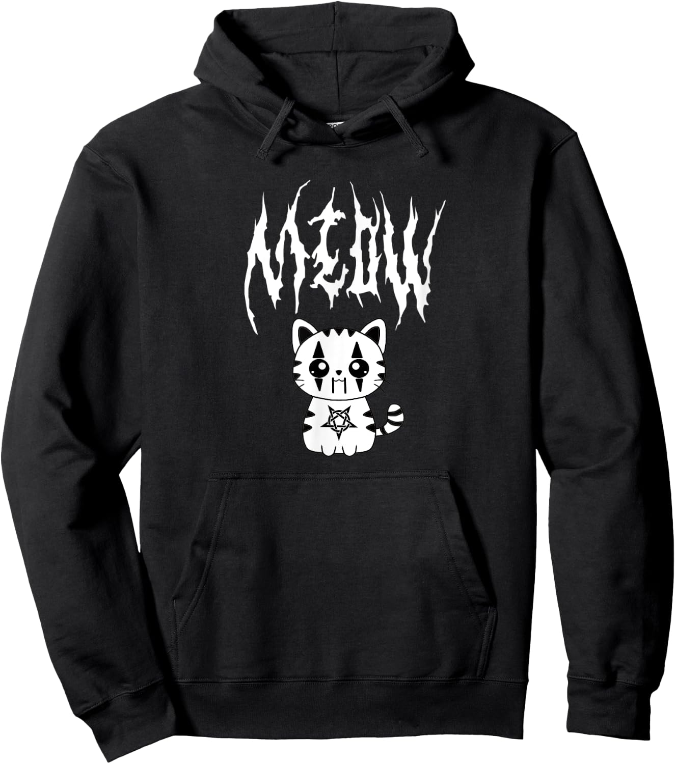 Kawaii Death Metal Meow Cute Anime Black Metal Cat Joke Men Women Hoodie - Hoodie | Black