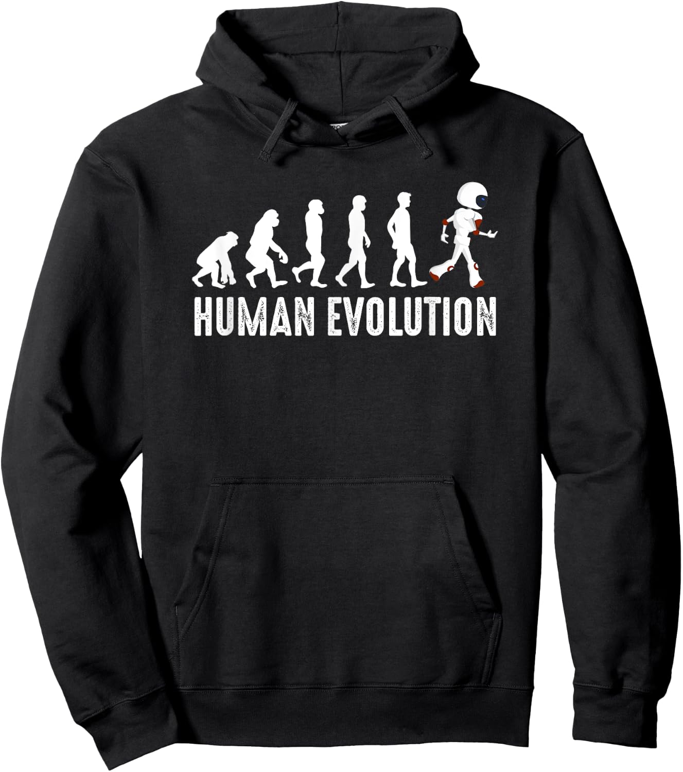 Vintage Human Evolution To Robots Modern Technology Robotics Hoodie - Hoodie | Black