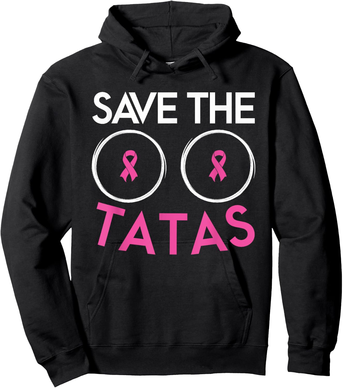 Save The Tatas Breast Cancer Awareness Warrior Pink Ribbon Hoodie - Hoodie | Black
