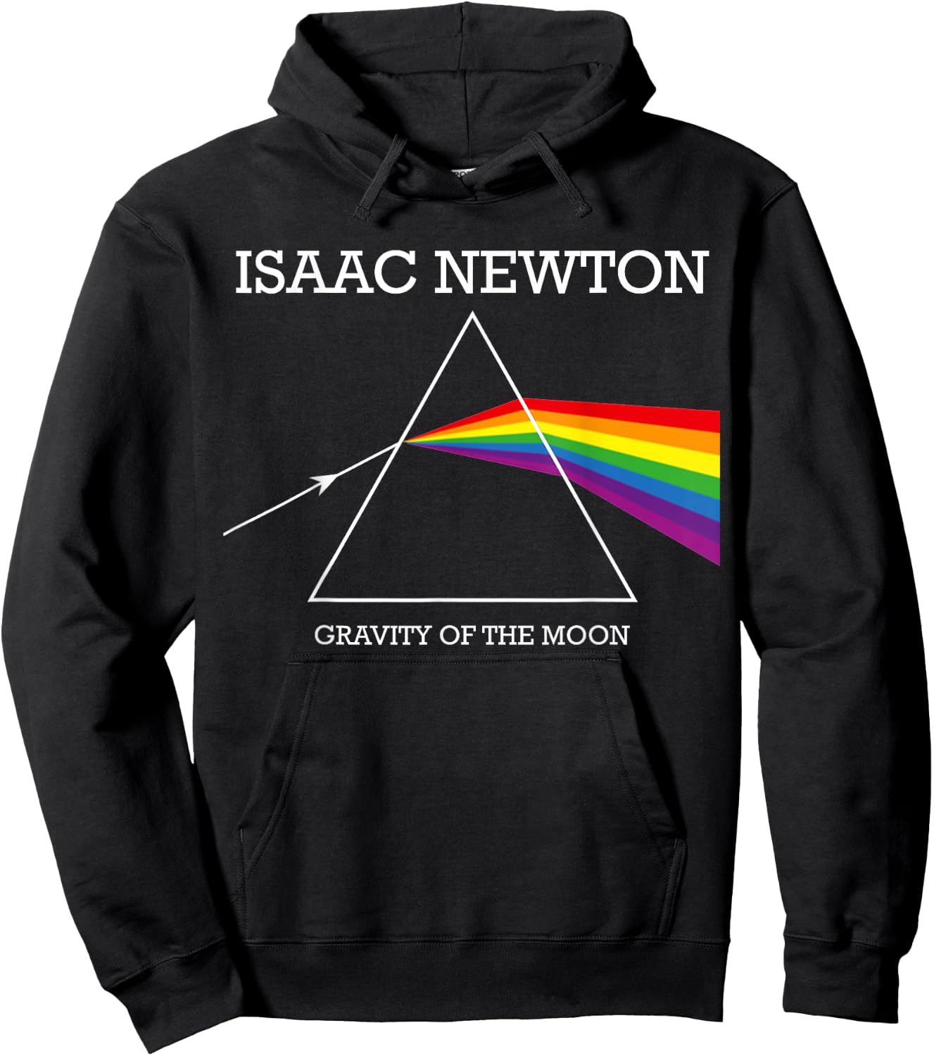 Nerdy Isaac Newton Prism Gravity of the Moon Rock Music Geek Hoodie - Hoodie | Black